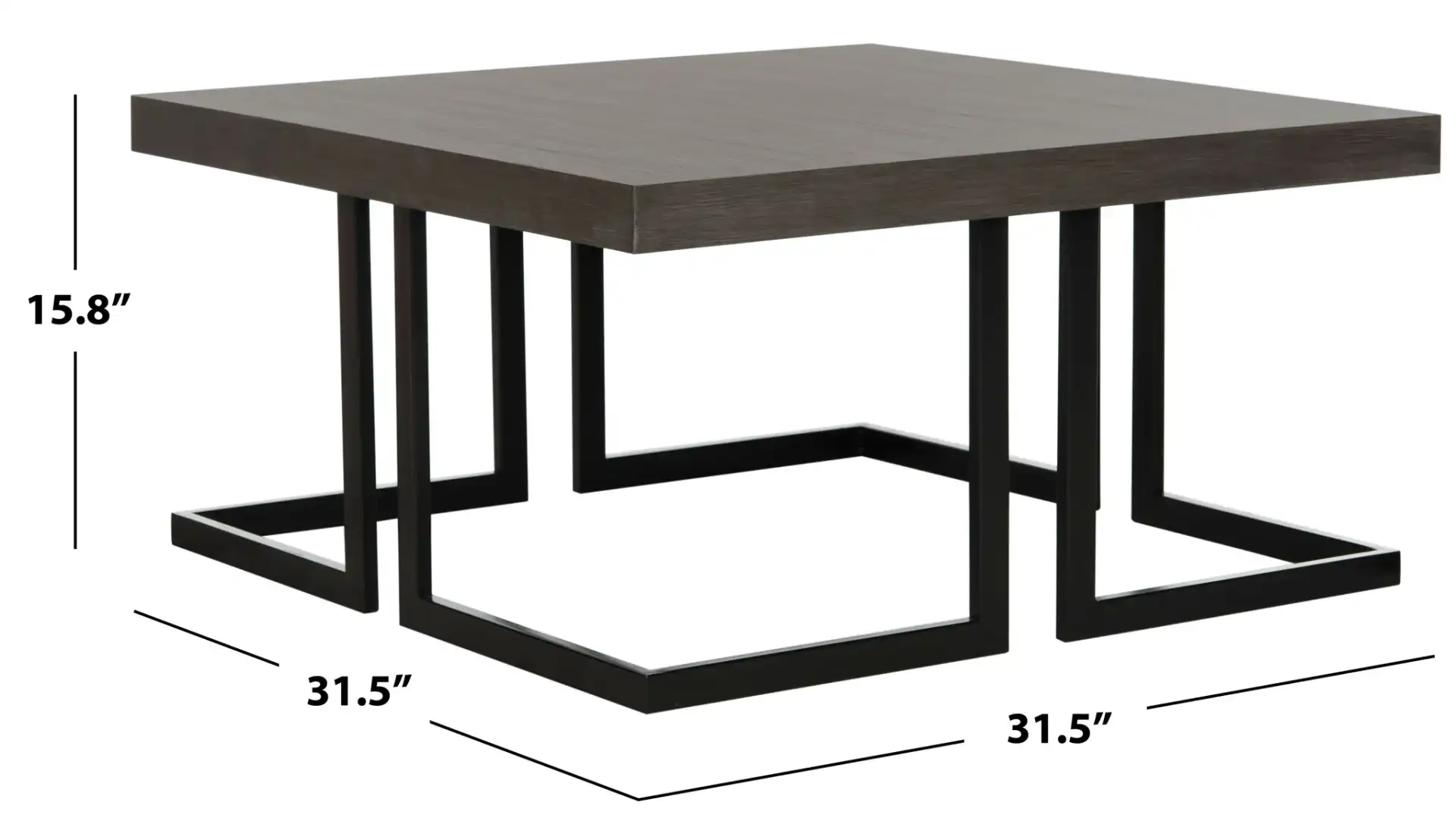 Amalya Coffee Table in Dark Gray, detail view