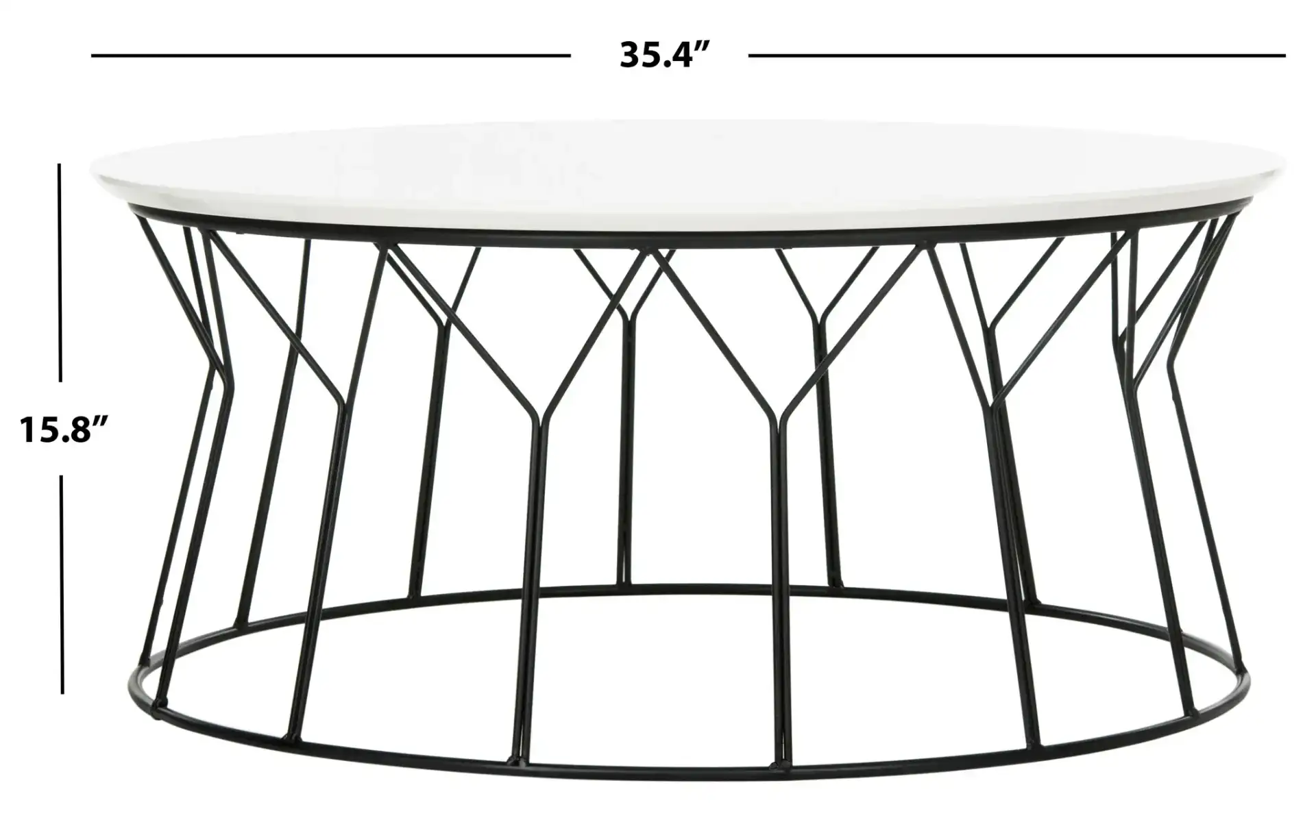 Deion Coffee Table in Lacquer White, detail view