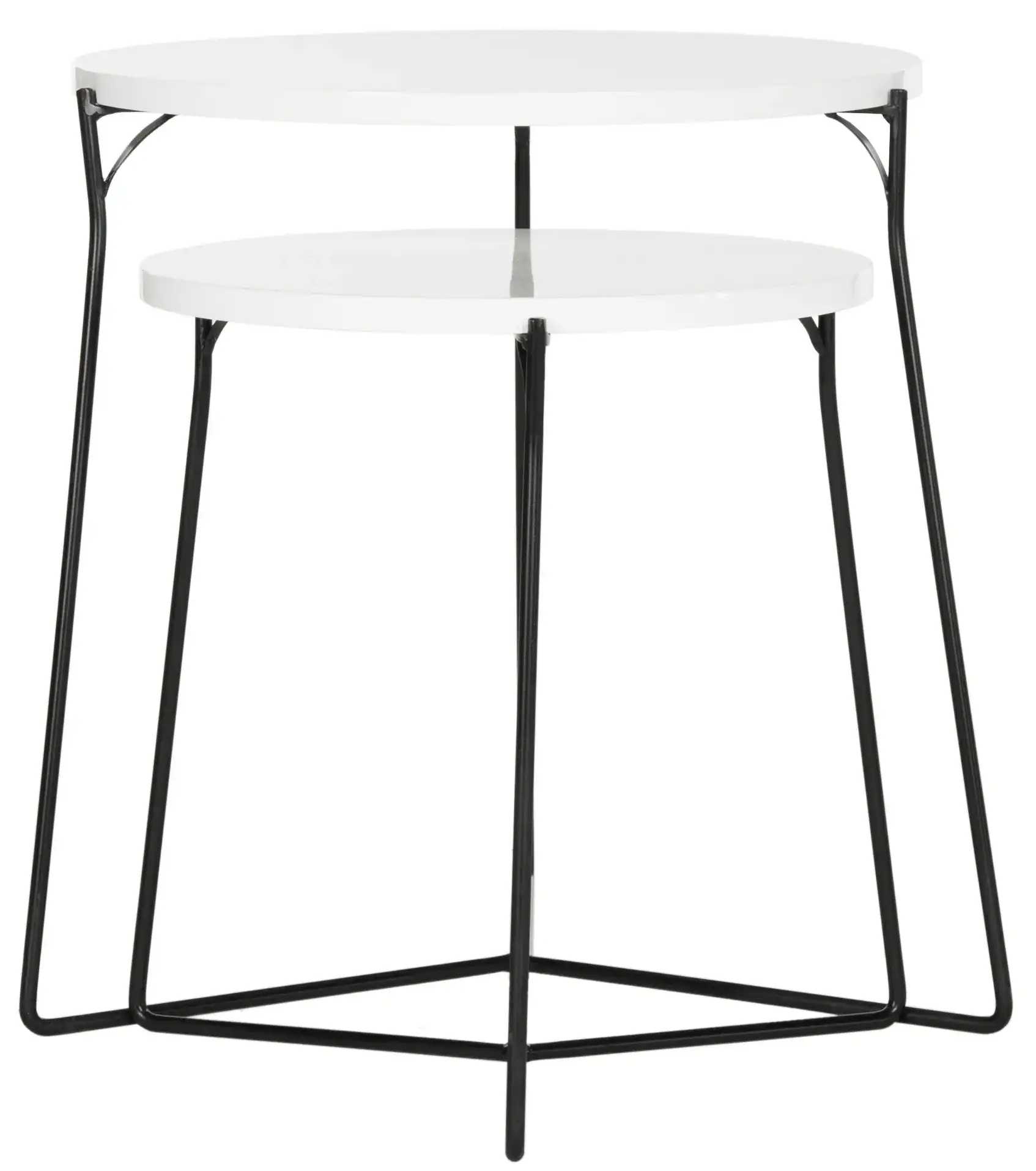 Ryne End Table (Set Of 2) in Lacquer White