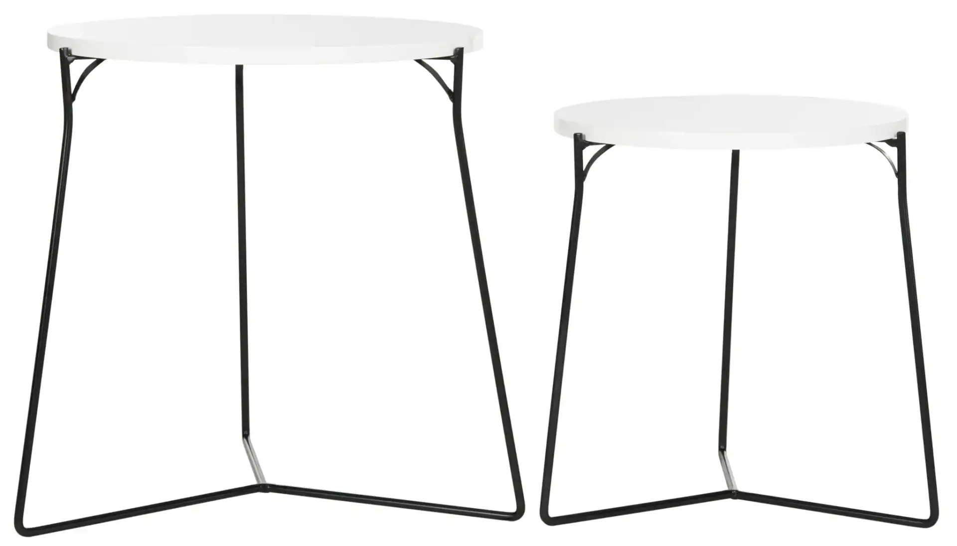 Ryne End Table (Set Of 2) in Lacquer White, detail view