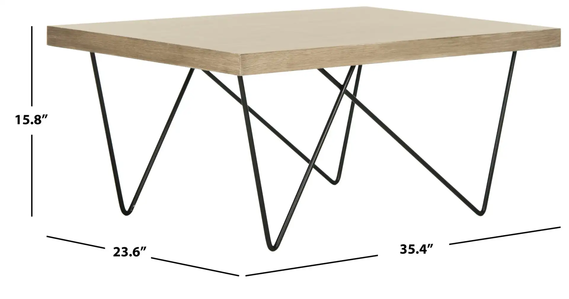 Amos Coffee Table in Light Brown, detail view
