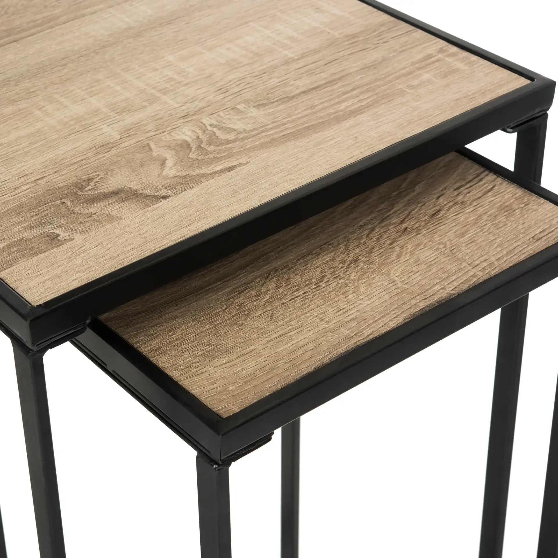 Callia End Table (Set Of 2) in Light Brown in a styled room