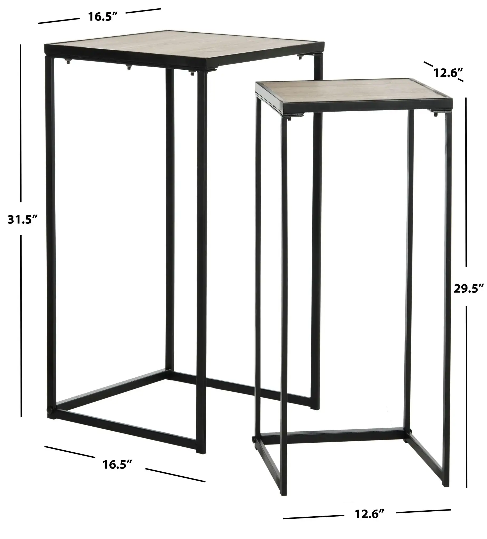 Callia End Table (Set Of 2) in Light Brown, detail view