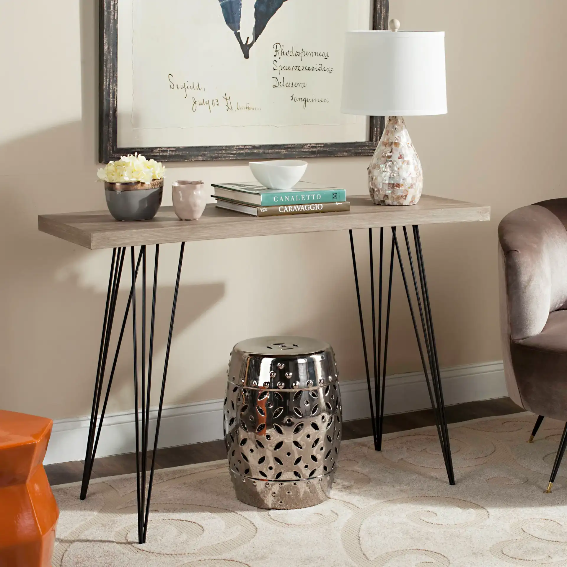 Etro Console in Light Brown in a styled room