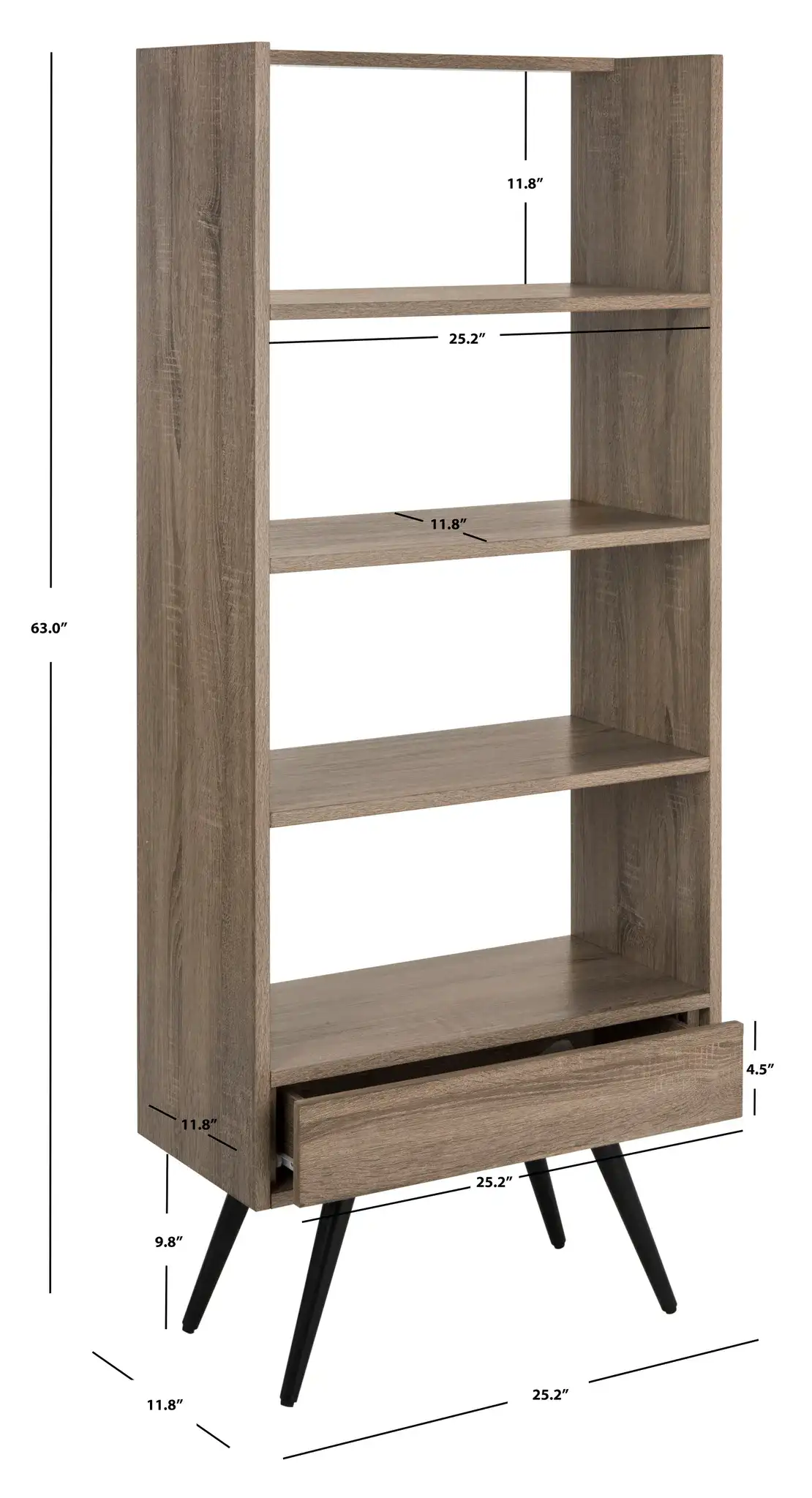 Terrence Etagere in Light Brown / Black, detail view