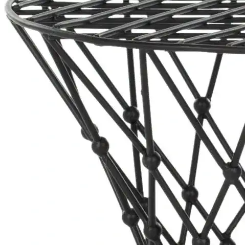 Iron Wire Stool in Dark Blue, detail view