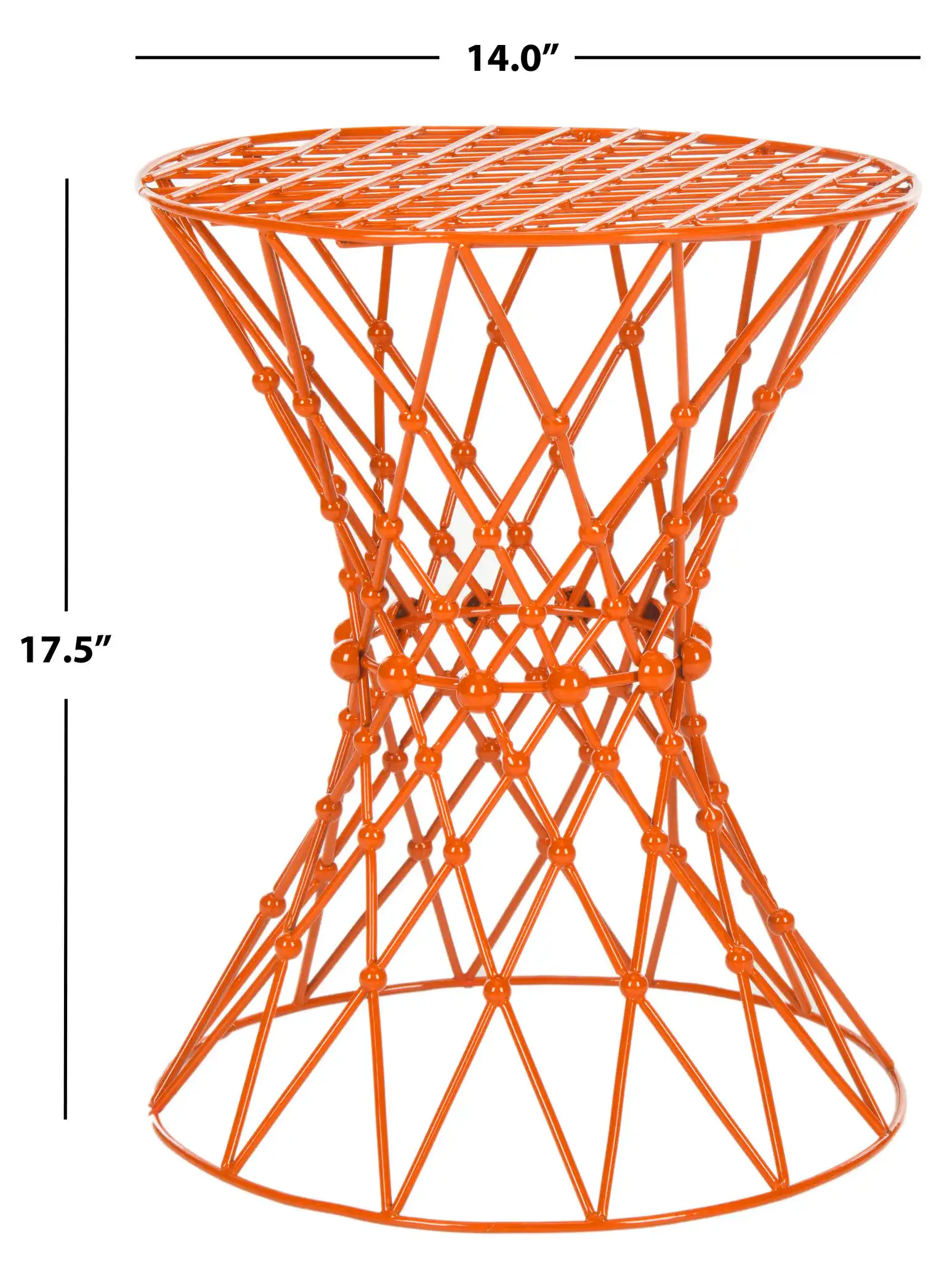 Iron Wire Stool in Dark Blue, detail view