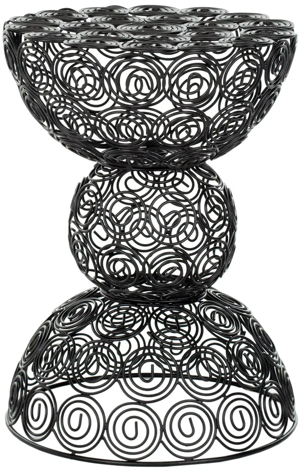 Leila Iron Circle Stool in Black