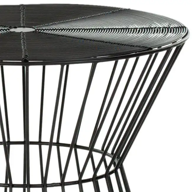 Adele Wire Stool in Black in a styled room