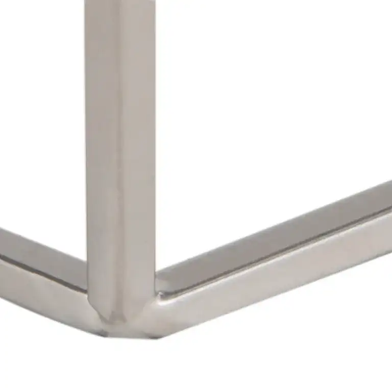 Abella Pentagon Accent Table in Marble / Silver, detail view