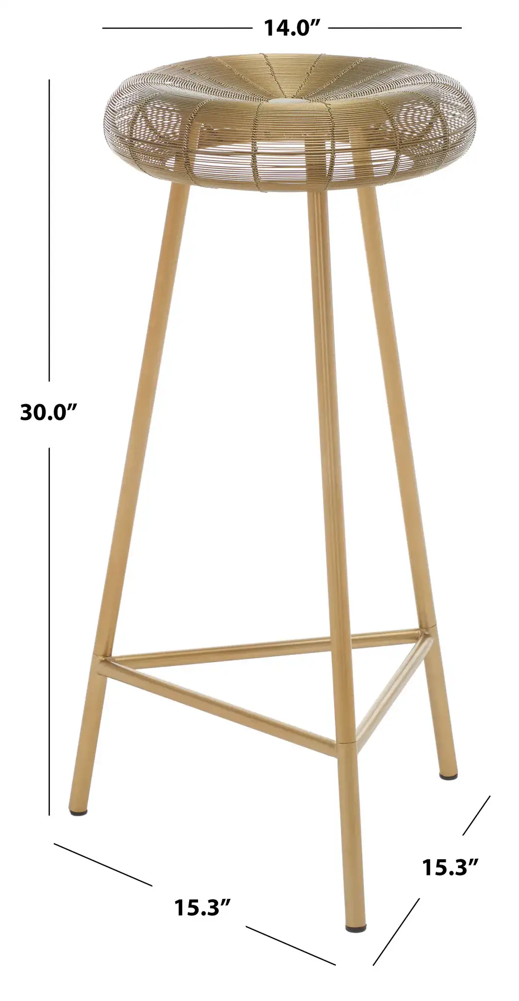 Addison Barstool in Gold, detail view