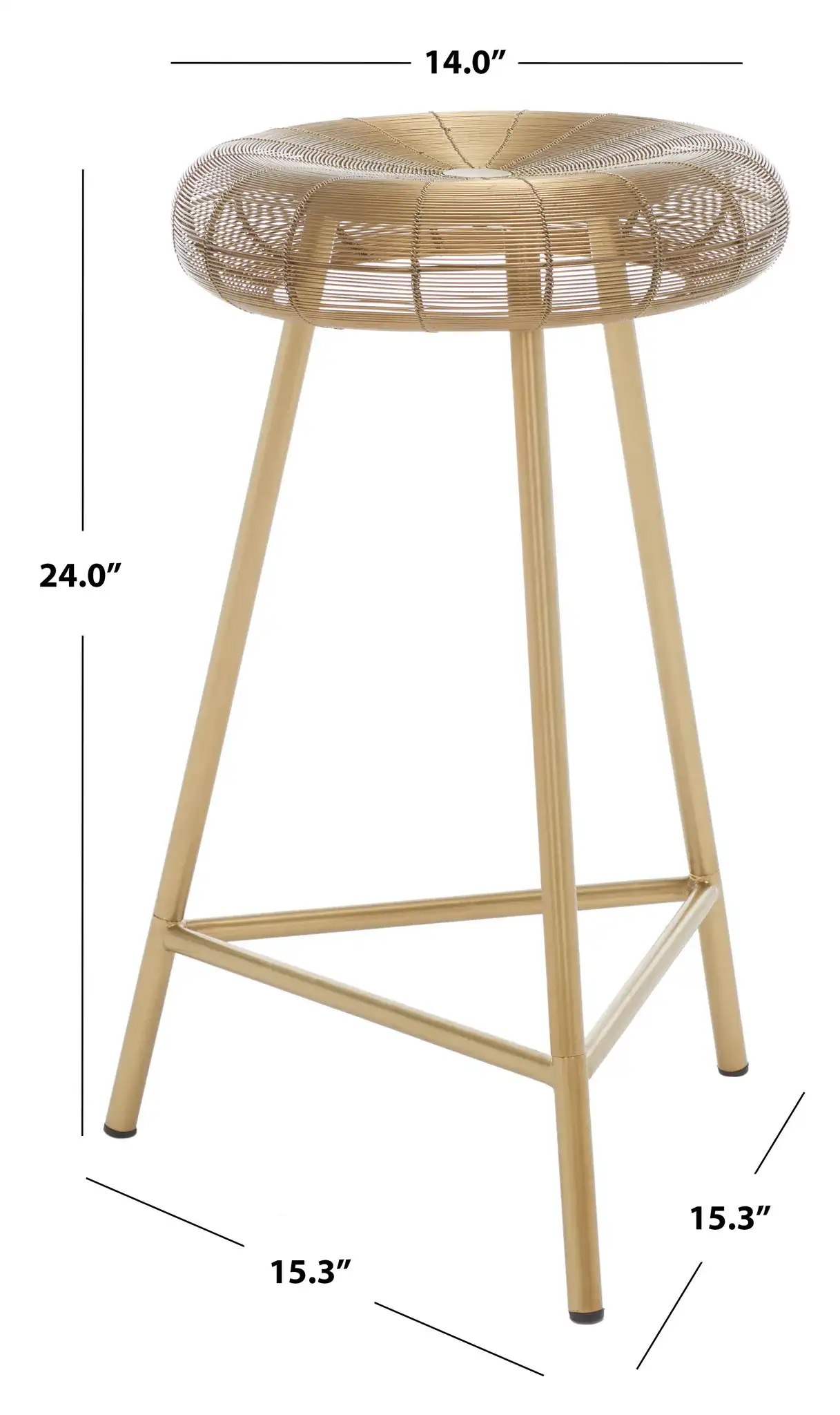 Addison Counterstool in Gold, detail view