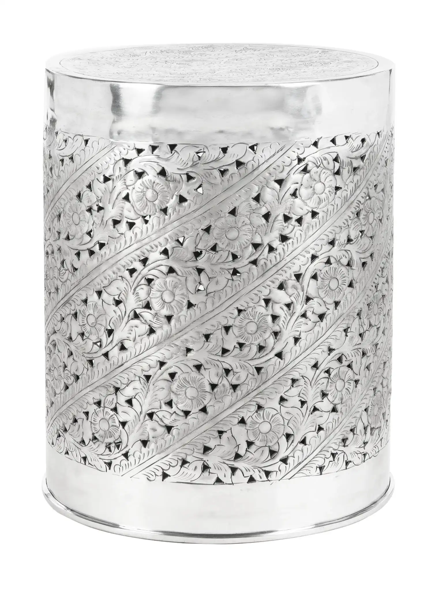 Adrien End Table in Silver
