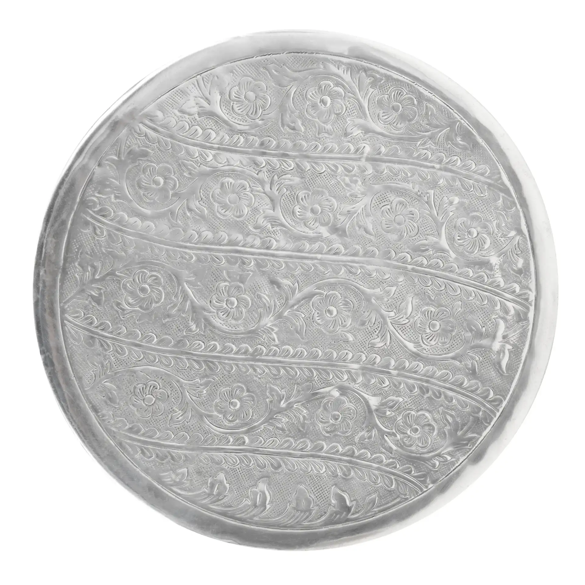 Adrien End Table in Silver, detail view
