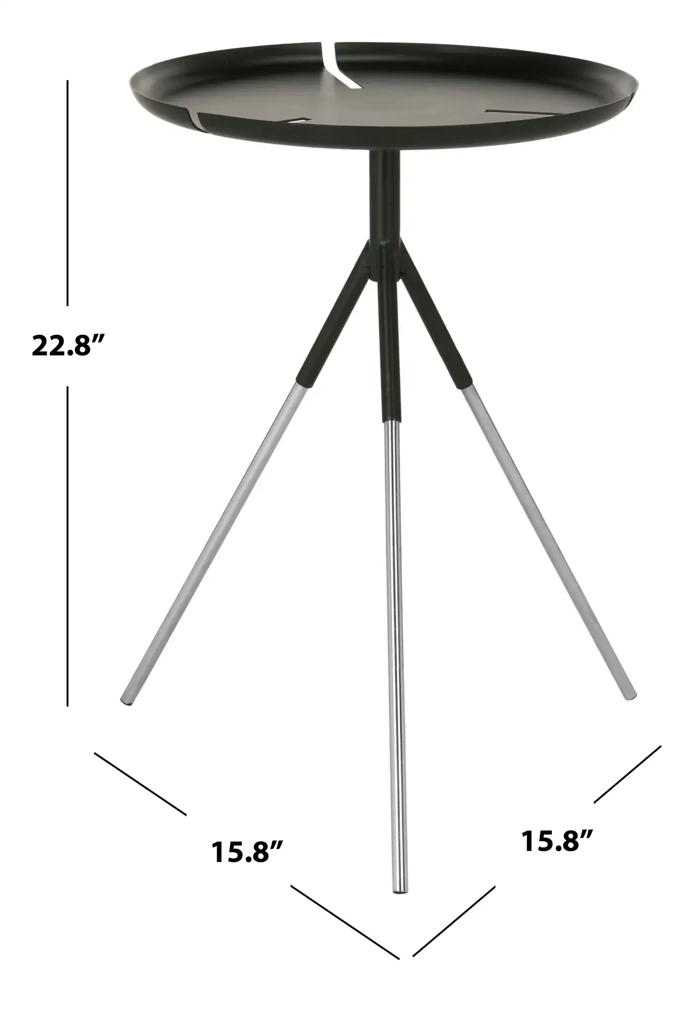 Lark Side Table in Matte Black, detail view