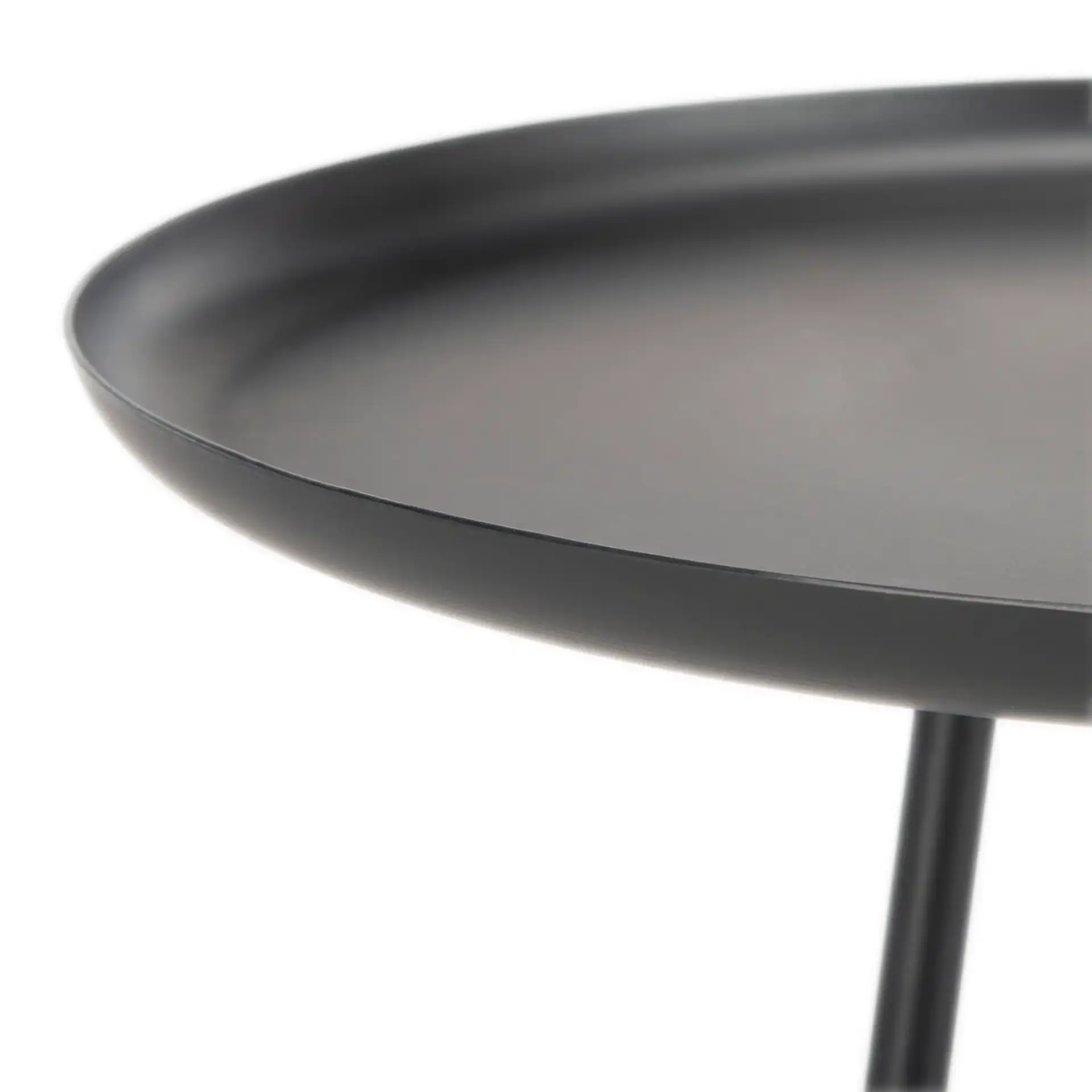 Delia Handle Side Table in Black / Gold in a styled room