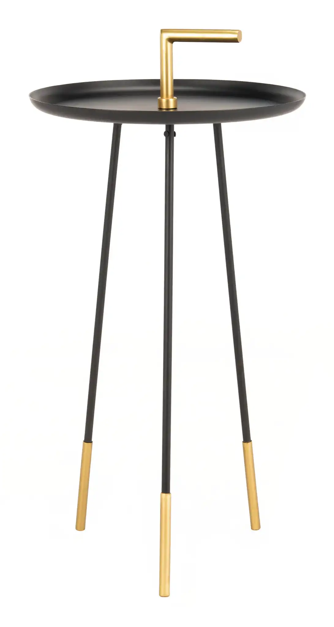 Delia Handle Side Table in Black / Gold, detail view