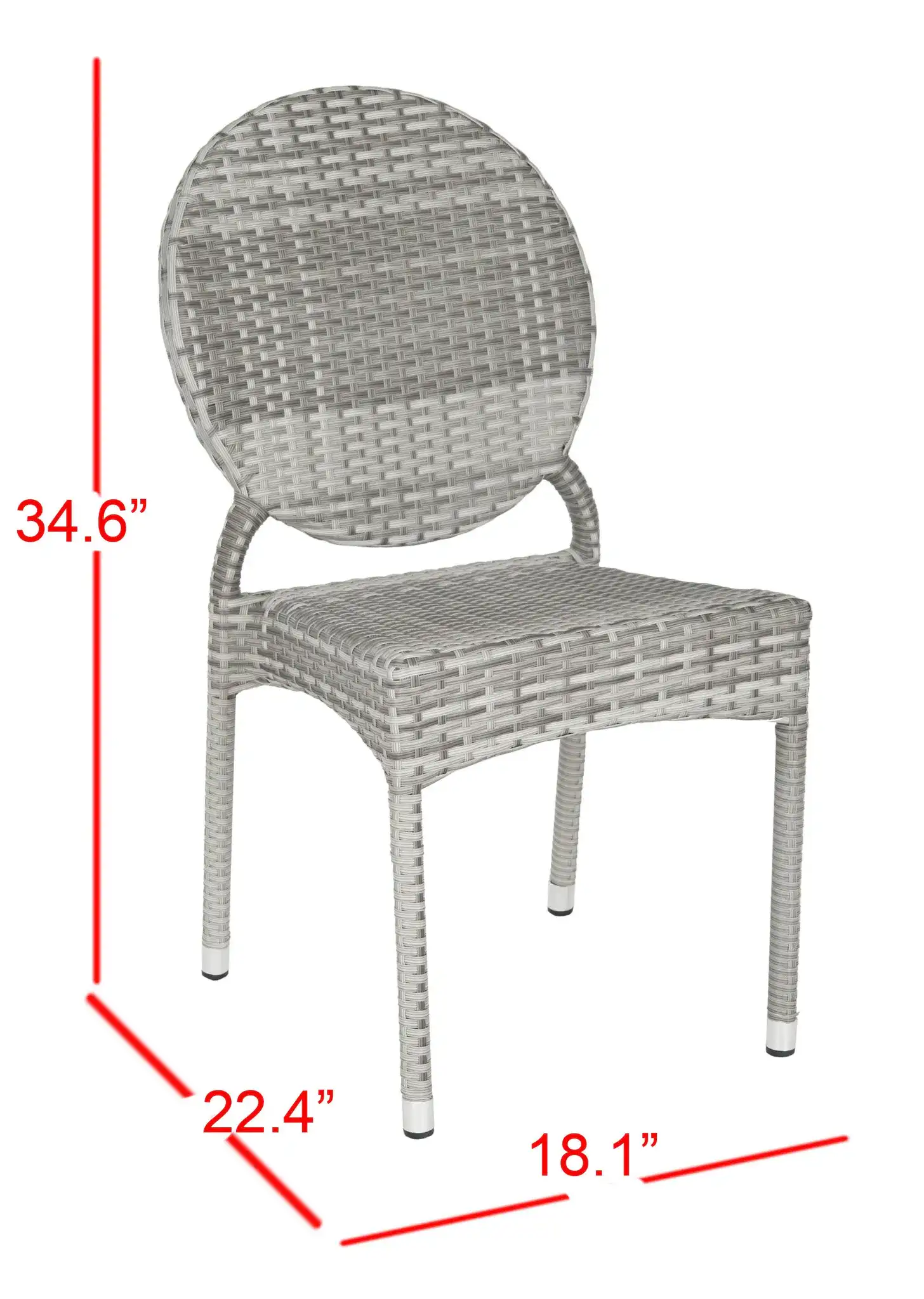 Valdez Stackable Side Chair (Set Of 2) in Gray, detail view
