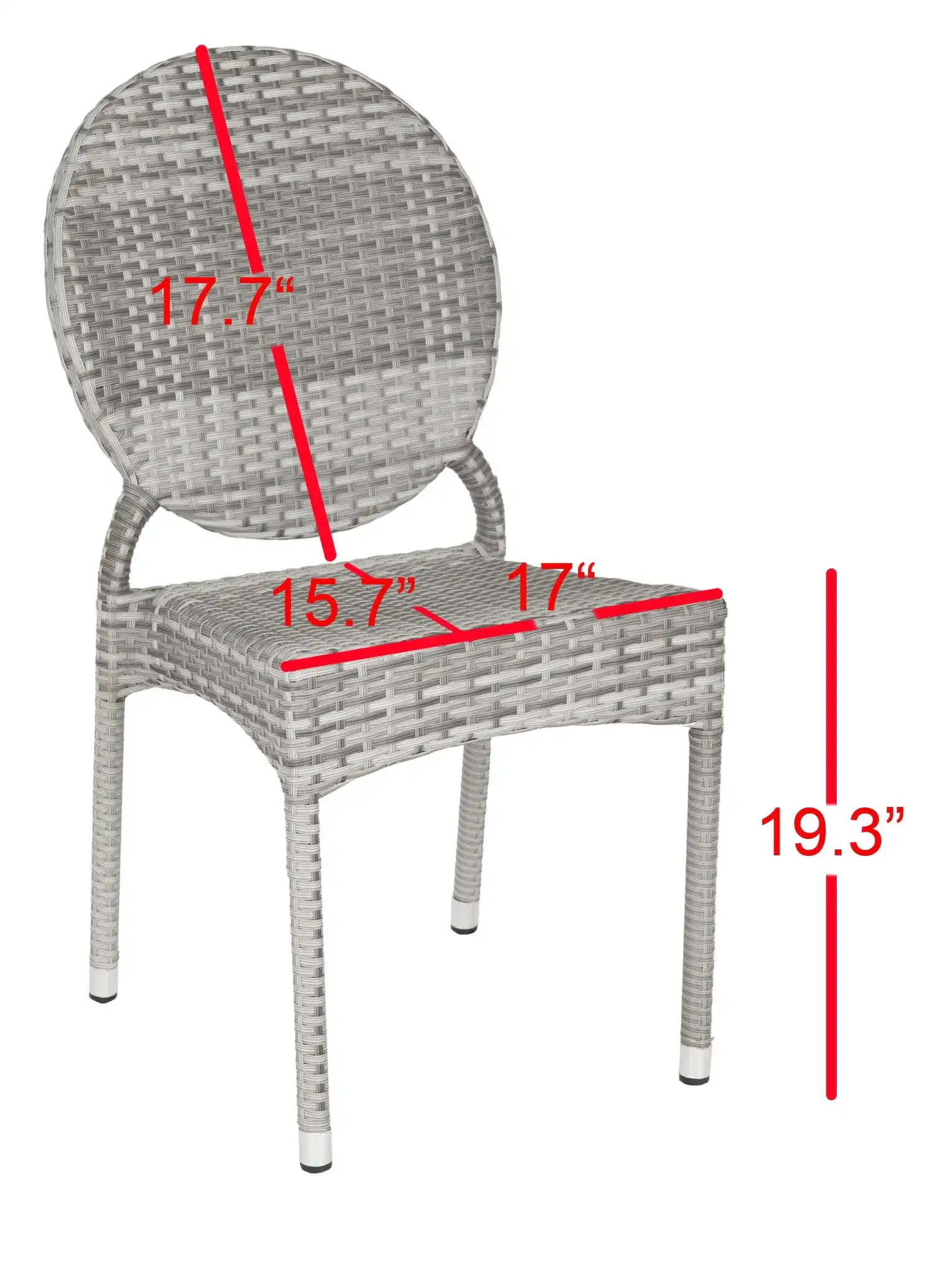 Valdez Stackable Side Chair (Set Of 2) in Gray, detail view