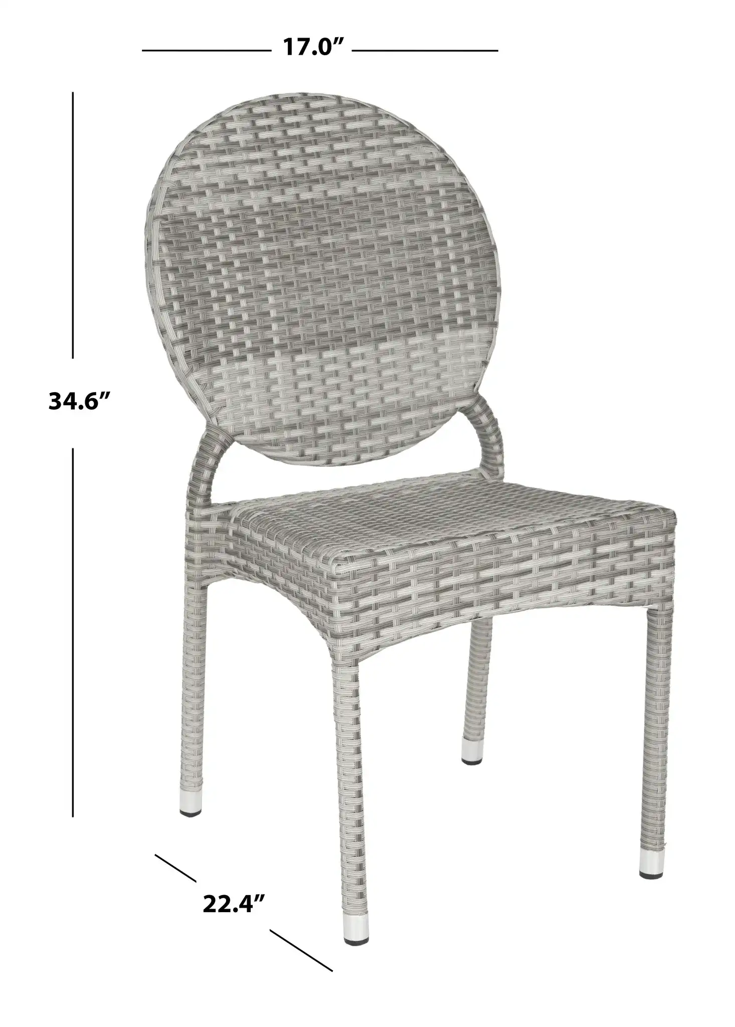 Valdez Stackable Side Chair (Set Of 2) in Gray, detail view