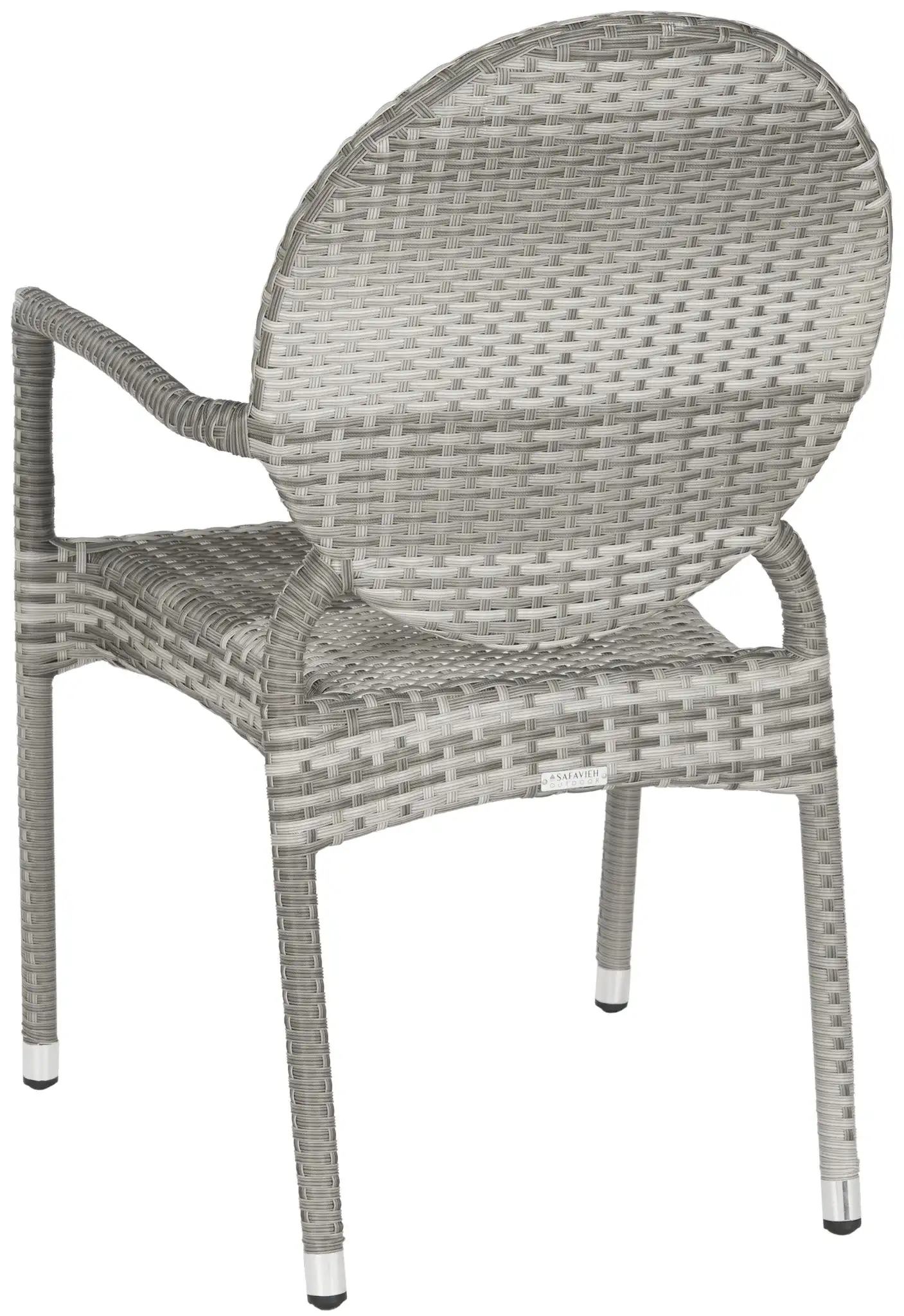 Valdez Stackable Arm Chair (Set of 2) in Gray, detail view