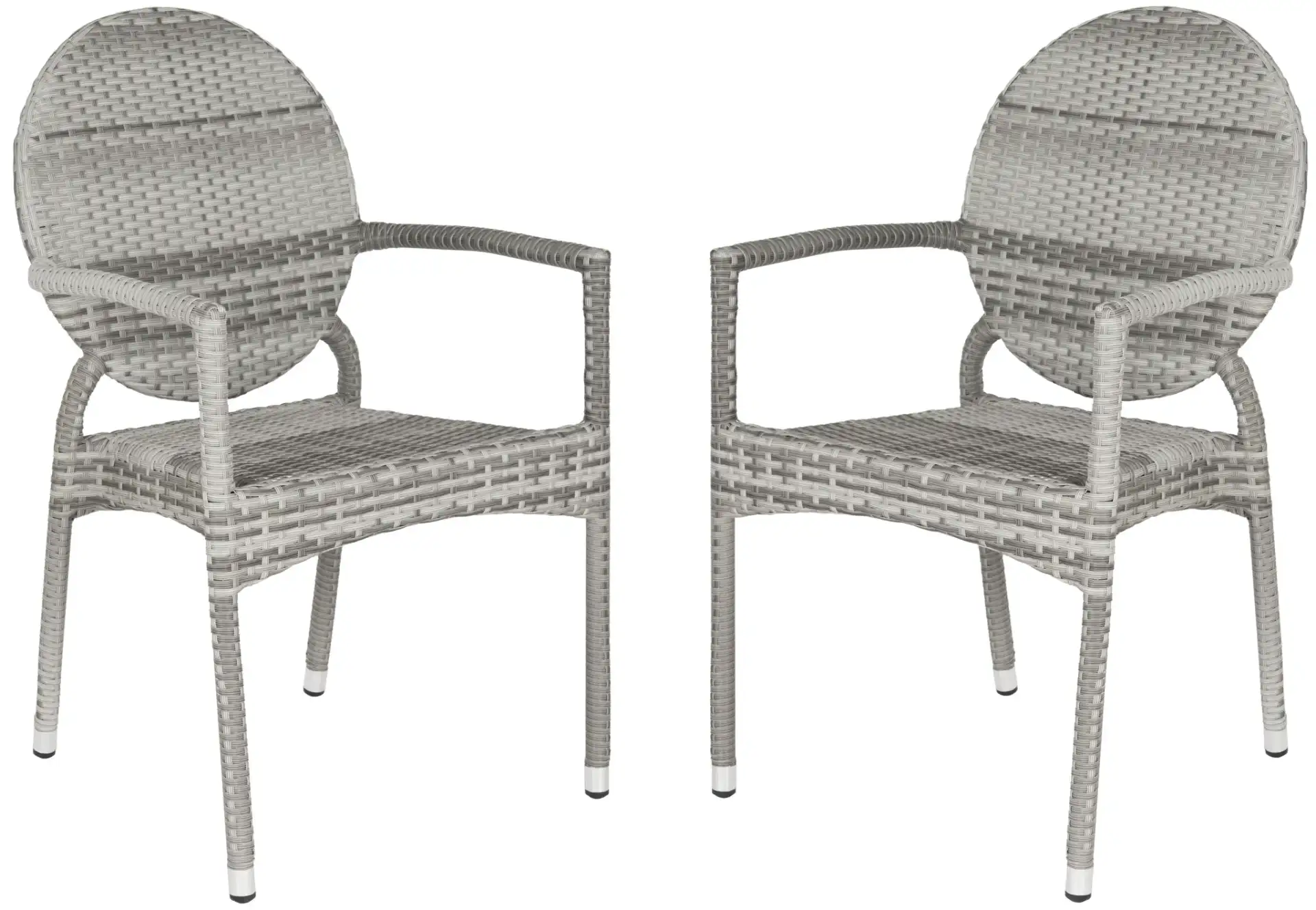 Valdez Stackable Arm Chair (Set of 2) in Gray, detail view