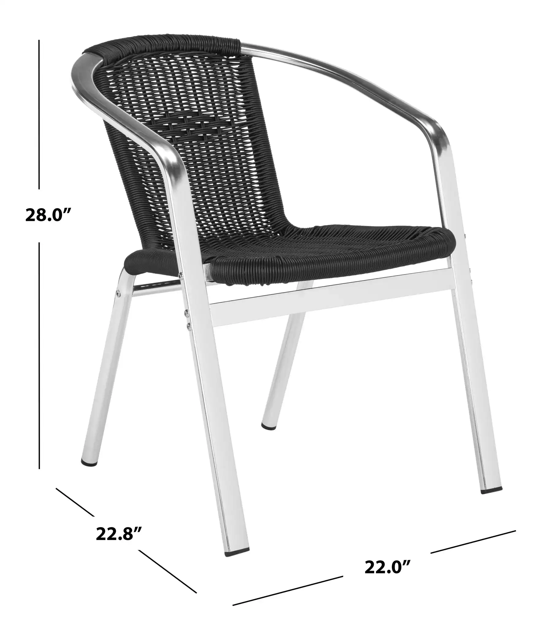 Wrangell Stackable Arm Chair (Set Of 2) in Black, detail view