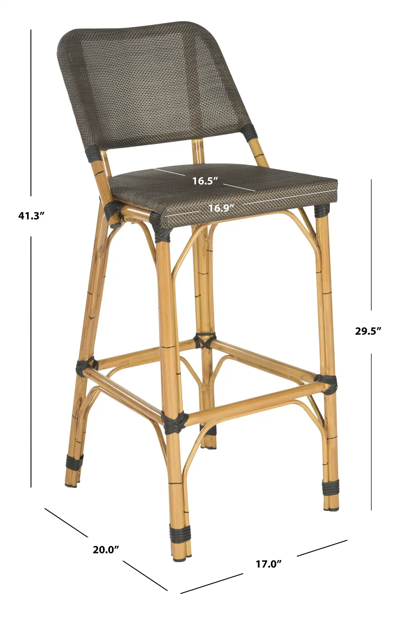 Deltana Barstool in Brown, detail view