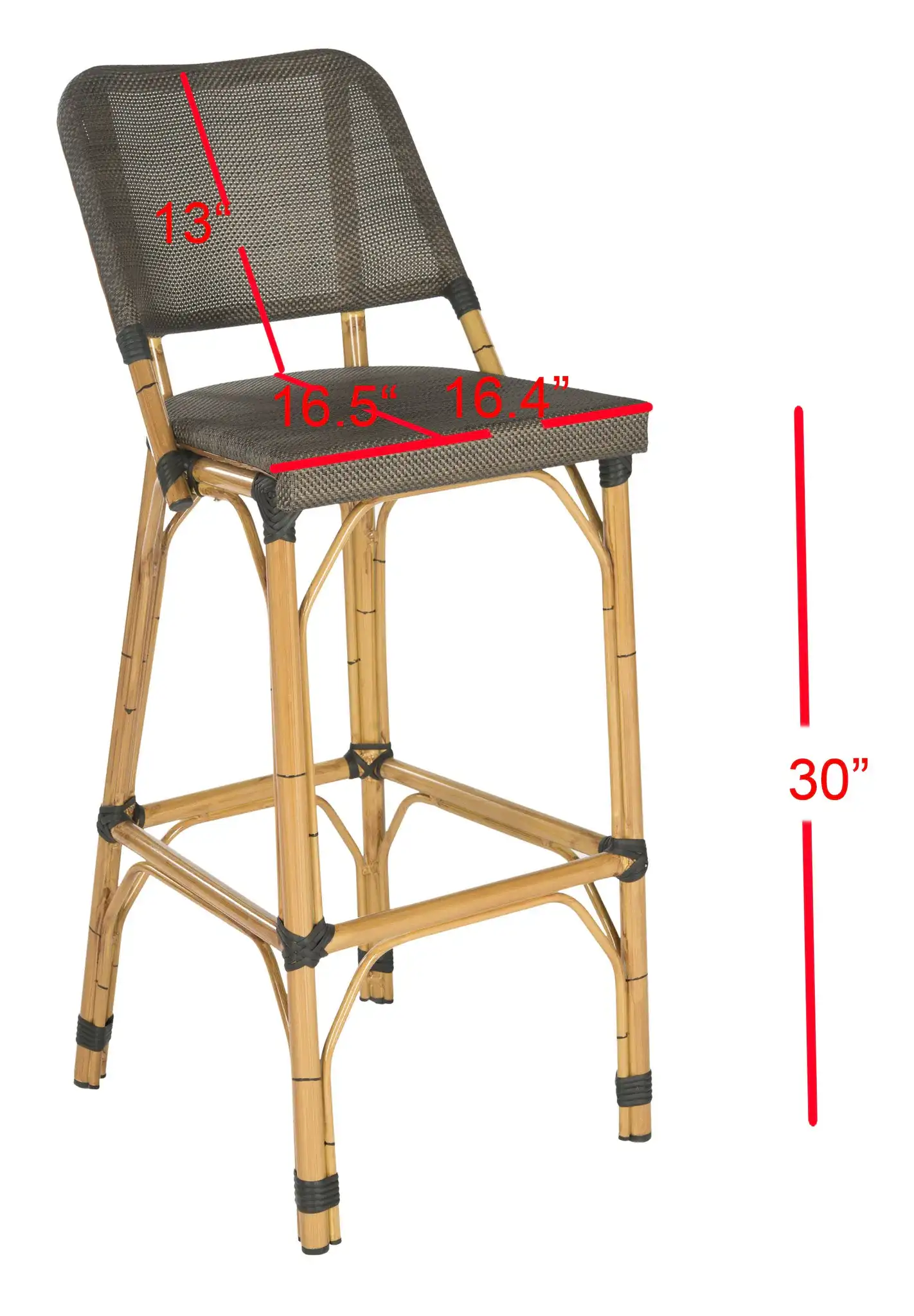 Deltana Barstool in Brown, detail view