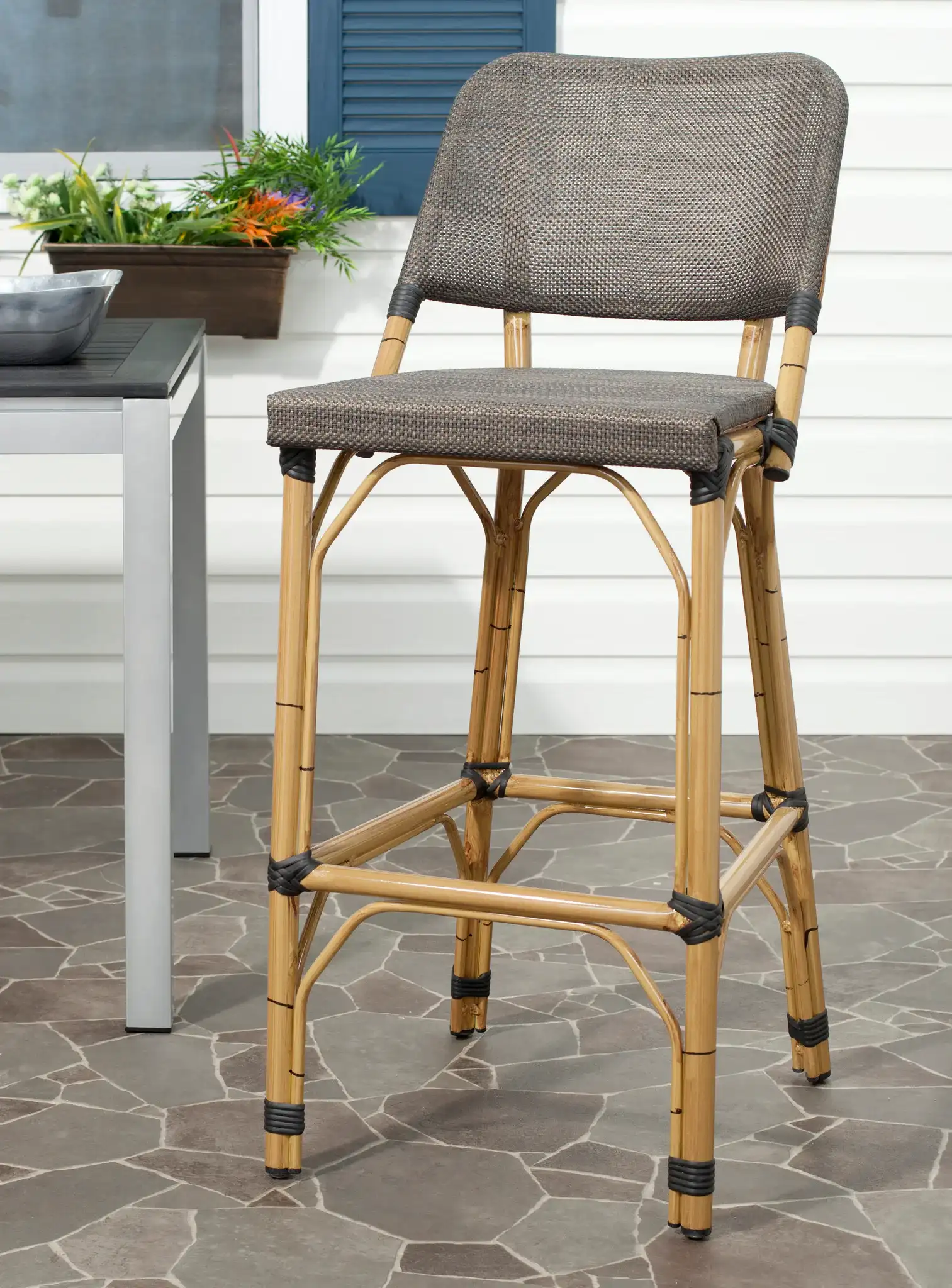 Deltana Barstool in Brown in a styled room