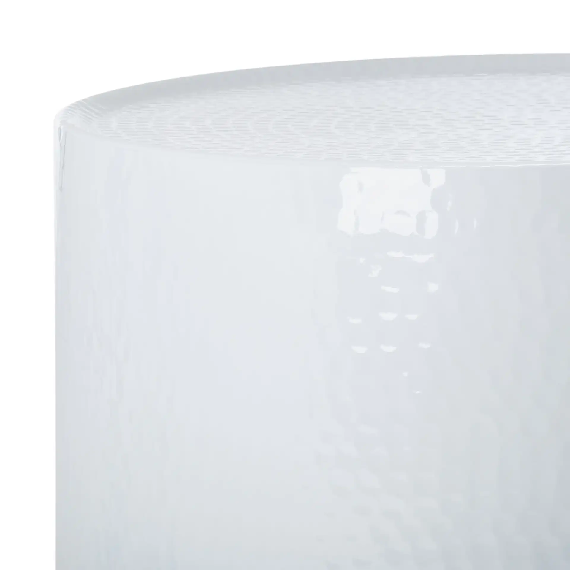 Polonium Accent Table in Silver in a styled room