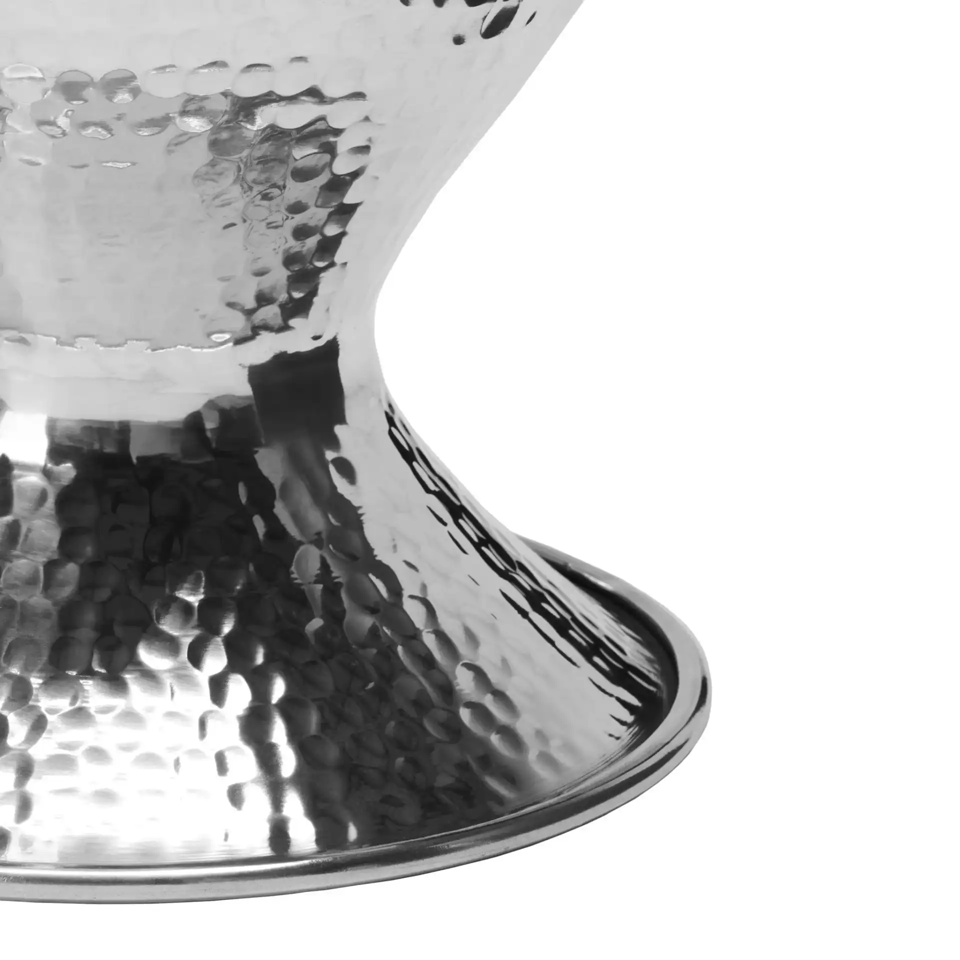 Astrid Small Hammered Stool in Dark Gray, detail view