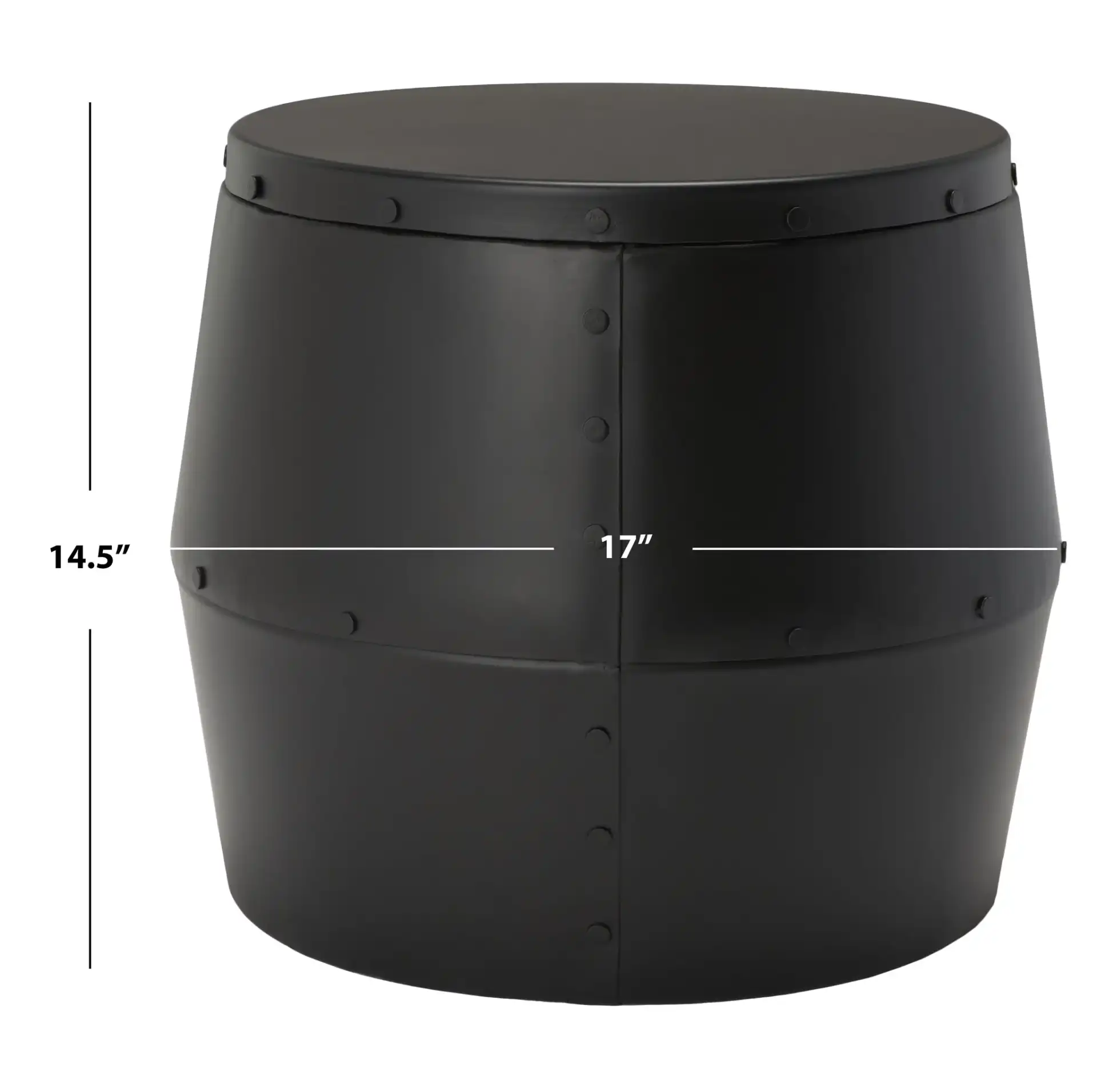 Hogan Drum Stool in Black, detail view