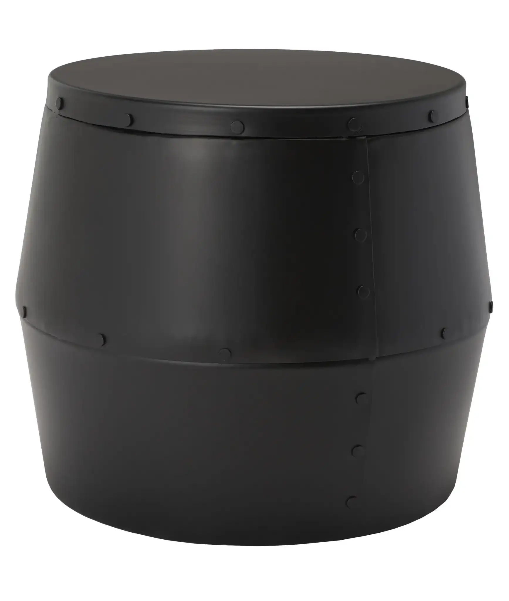 Hogan Drum Stool in Black, detail view
