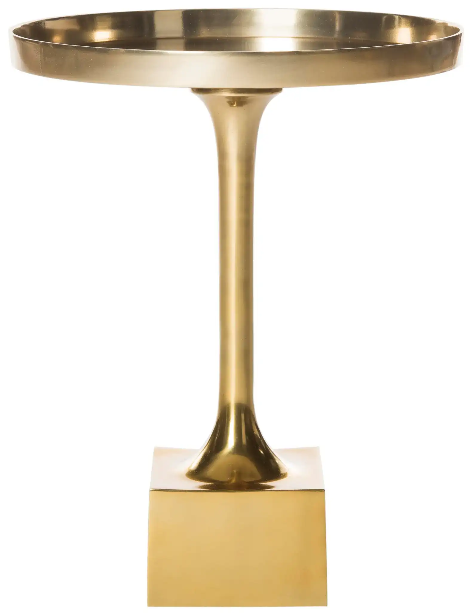 Corvus Round Side Table in Antique Brass, detail view