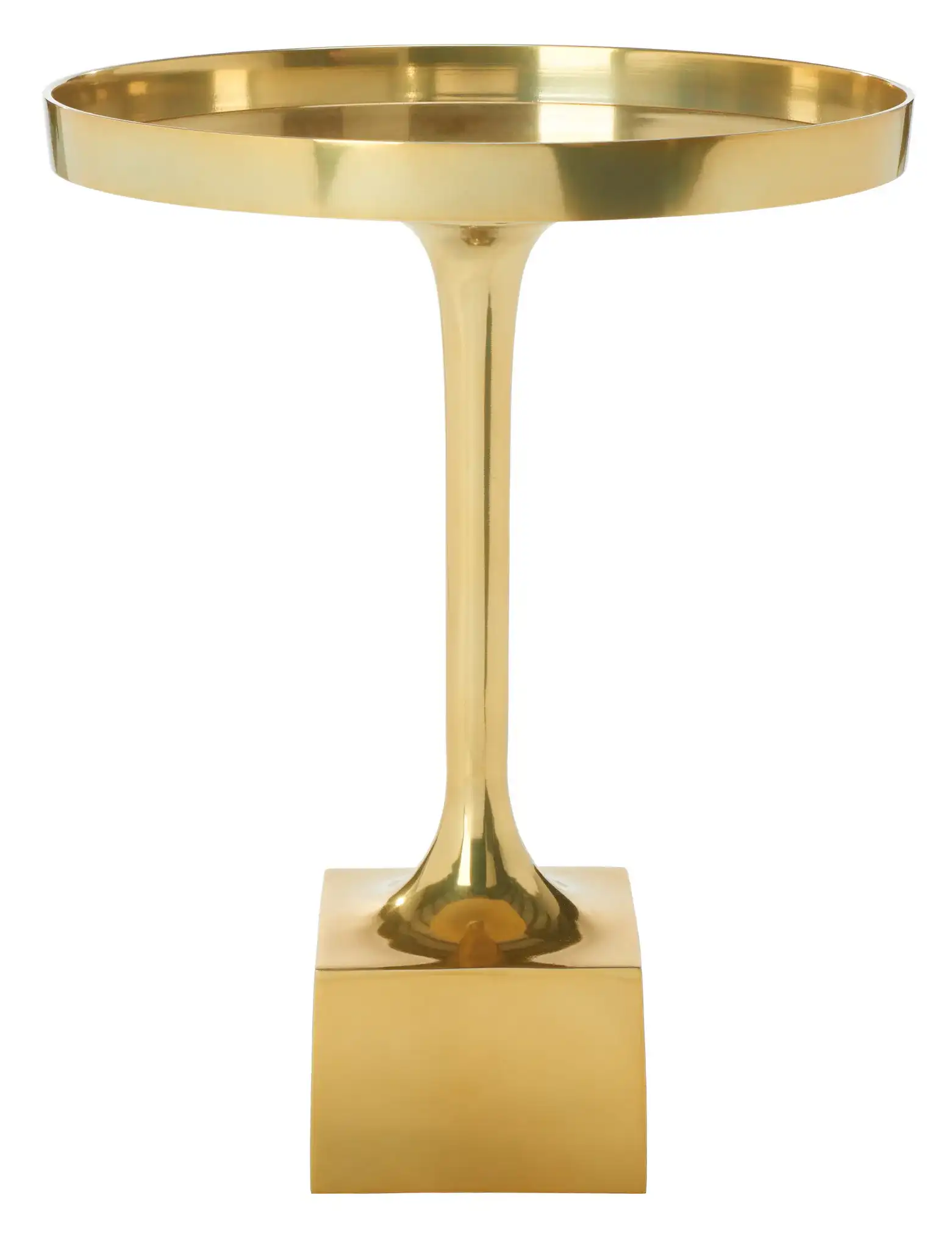 Corvus Round Side Table in Antique Brass