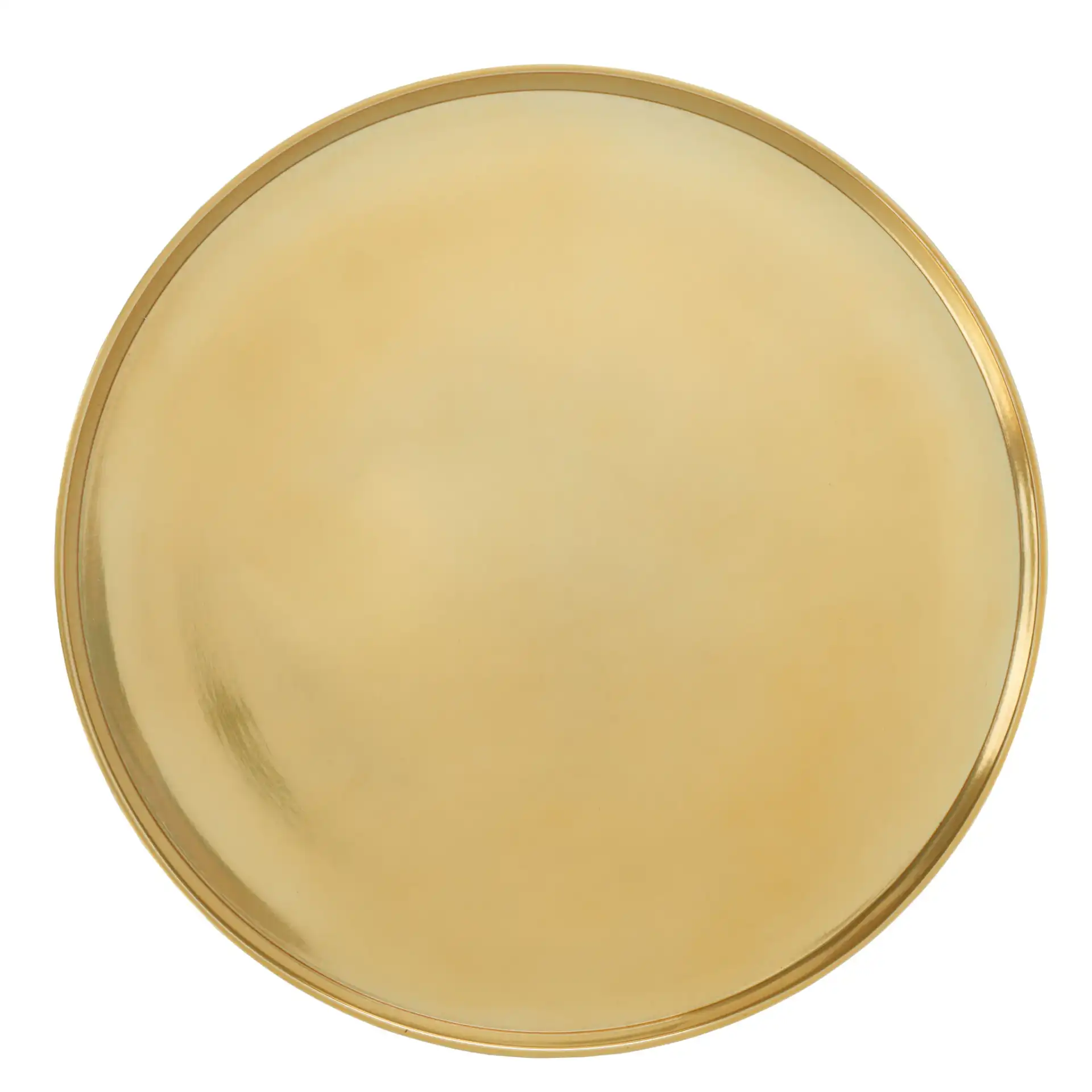 Corvus Round Side Table in Antique Brass, detail view
