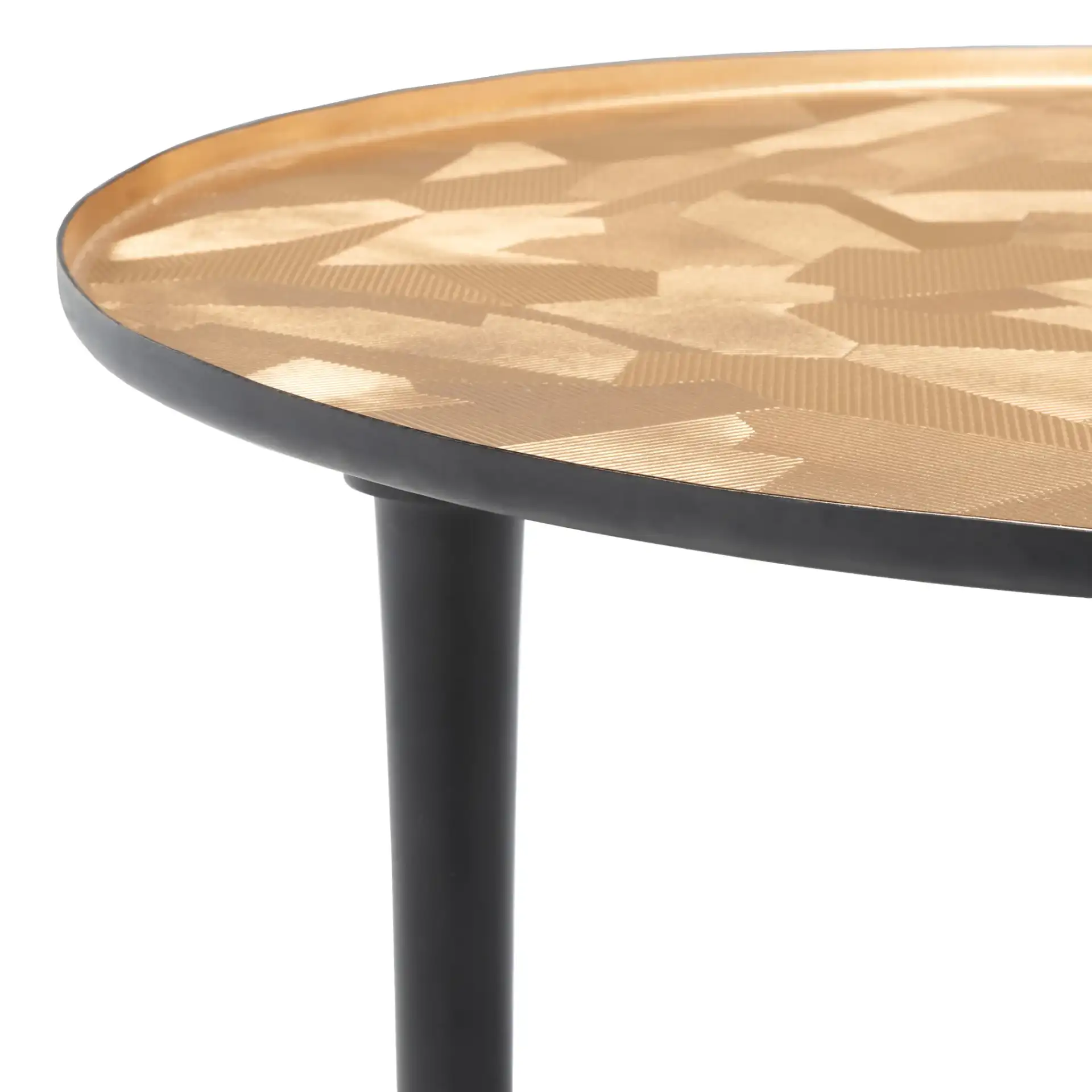 Hera Oval Side Table in Taupe / Black in a styled room