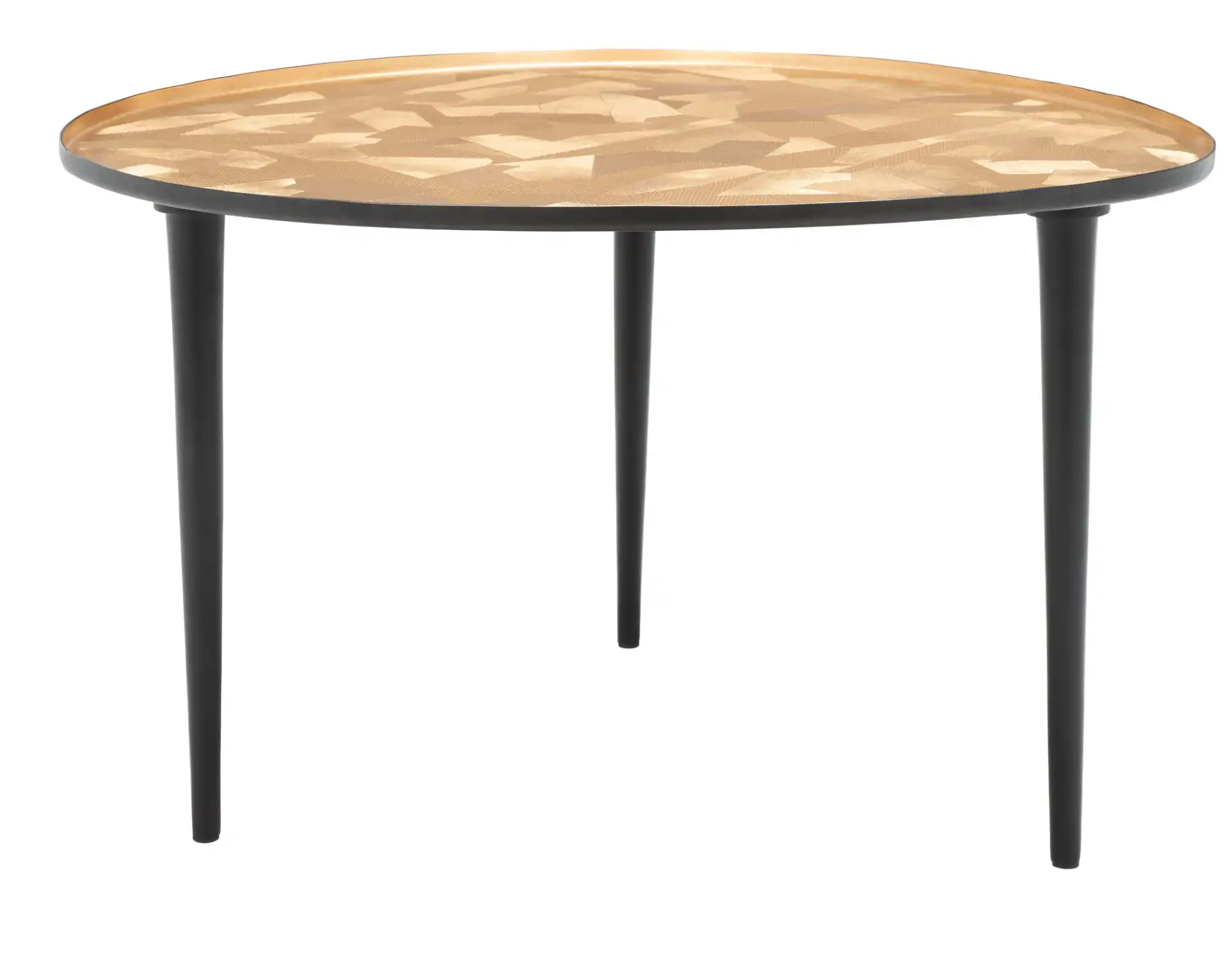 Hera Oval Side Table in Taupe / Black