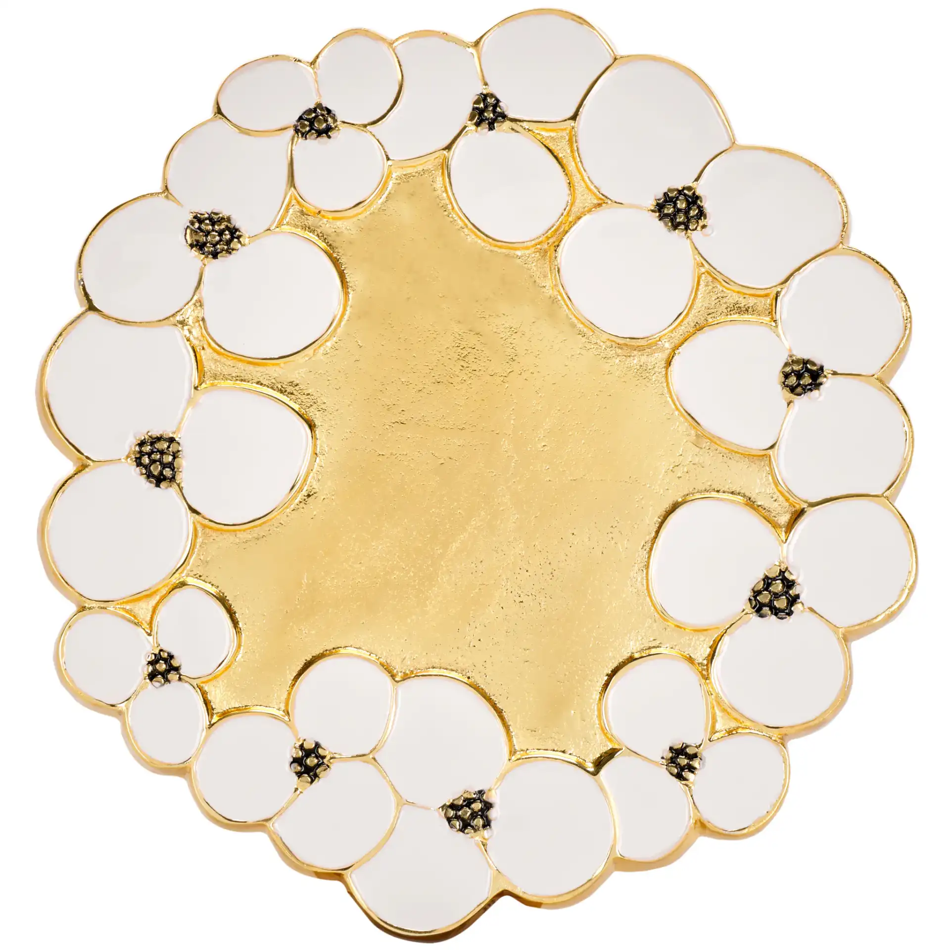 Florance Accent Table in Gold / White, detail view