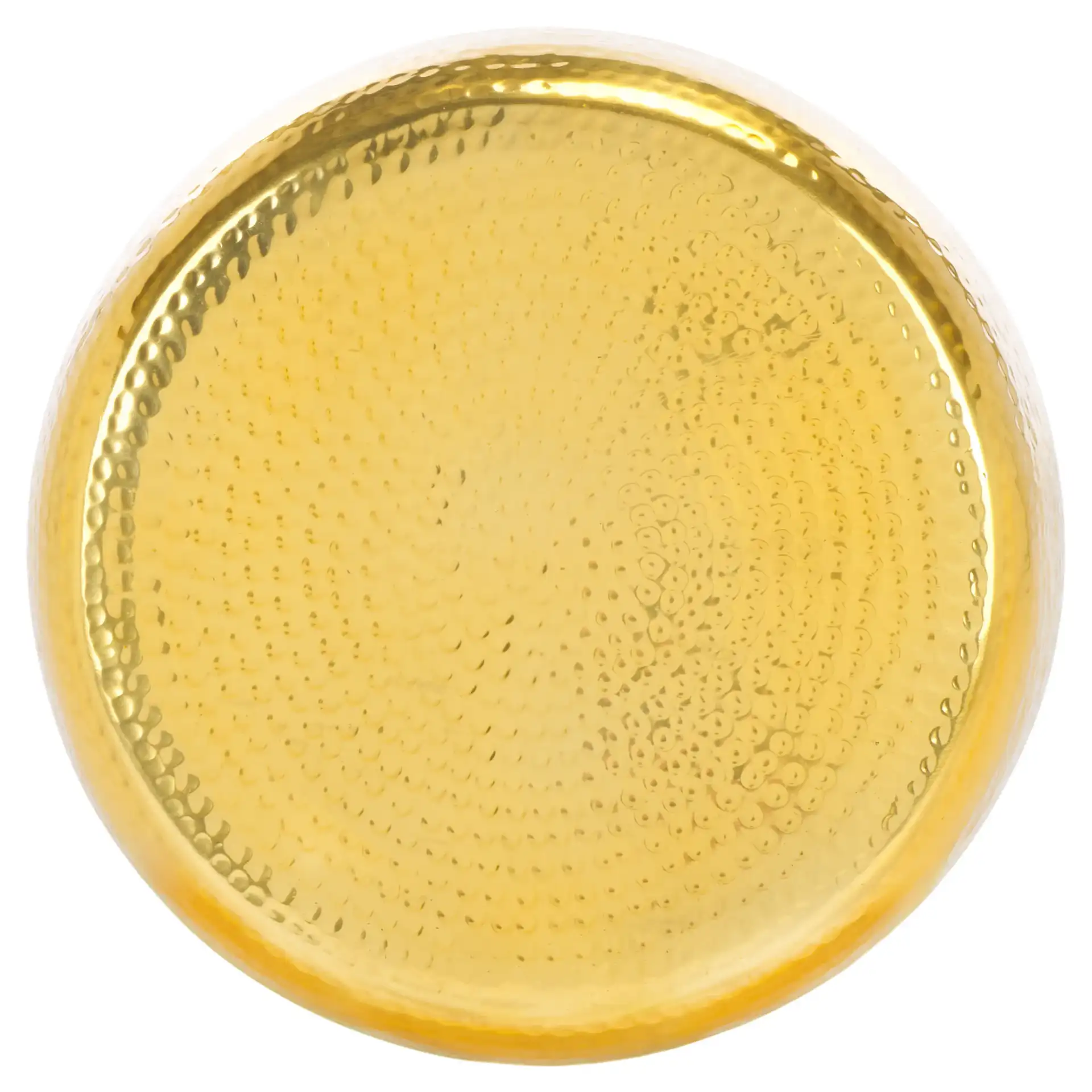 Saanvi Round Accent Table in Champagne Gold / Green, detail view