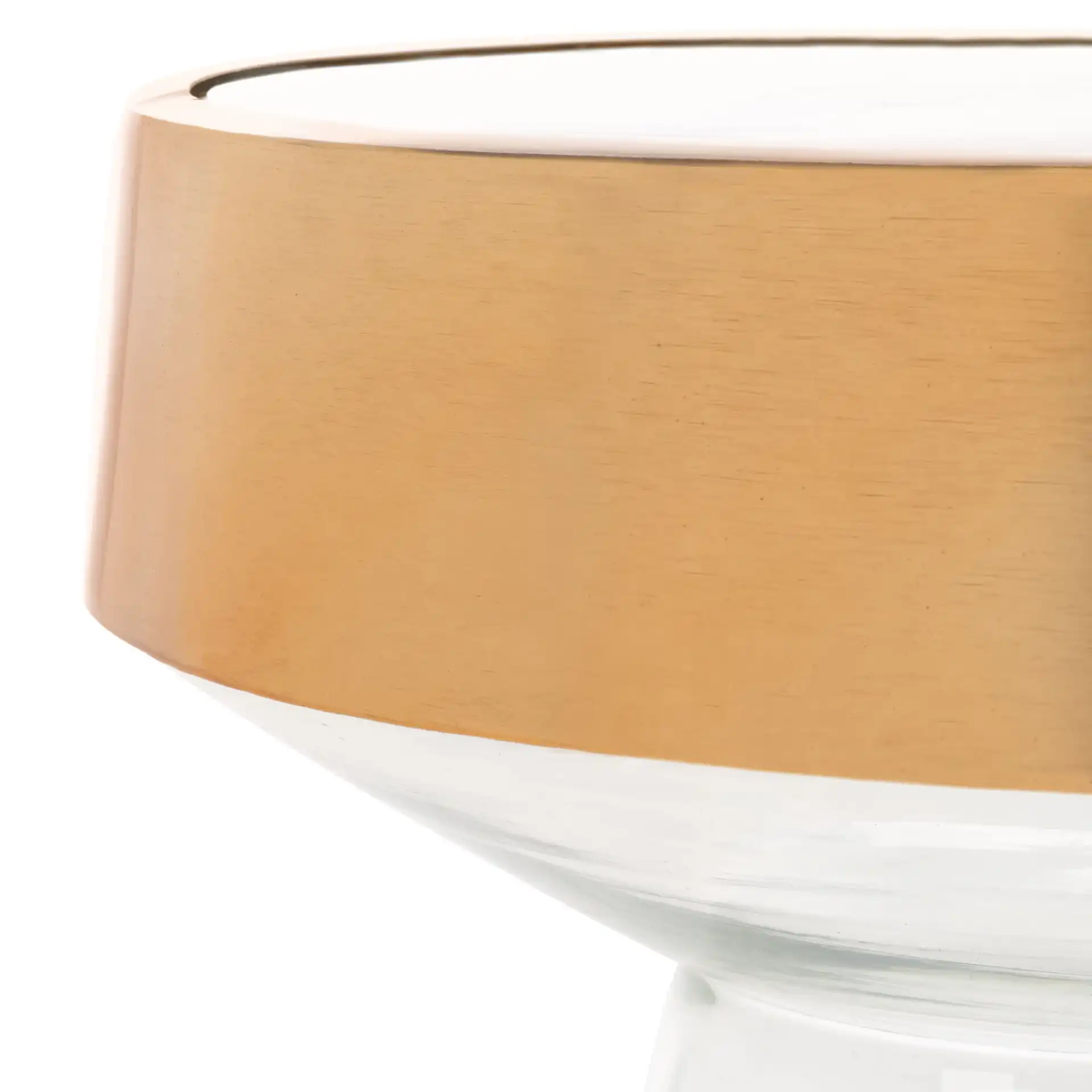 Szabo Round Accent Table in Gold / Clear in a styled room