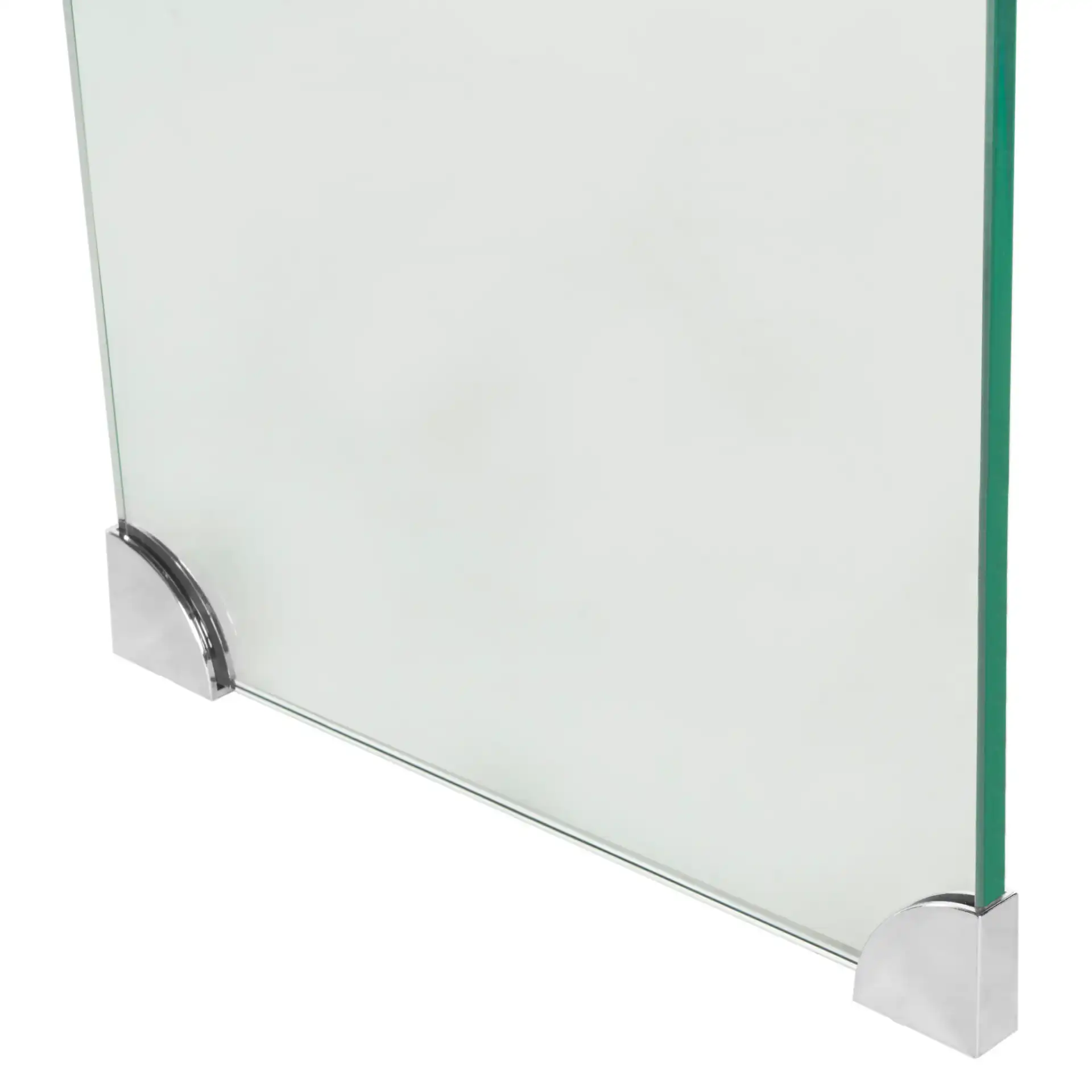 Ambler Glass Console Table in Clear in a styled room