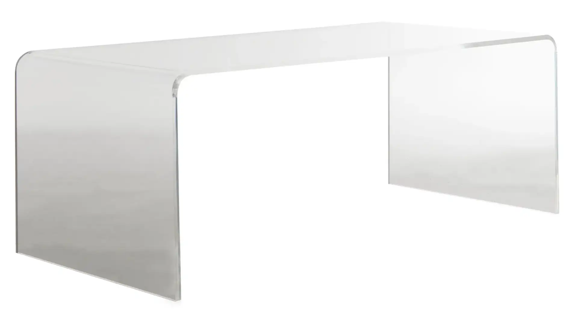 Atka Acrylic Coffee Table in Clear, detail view