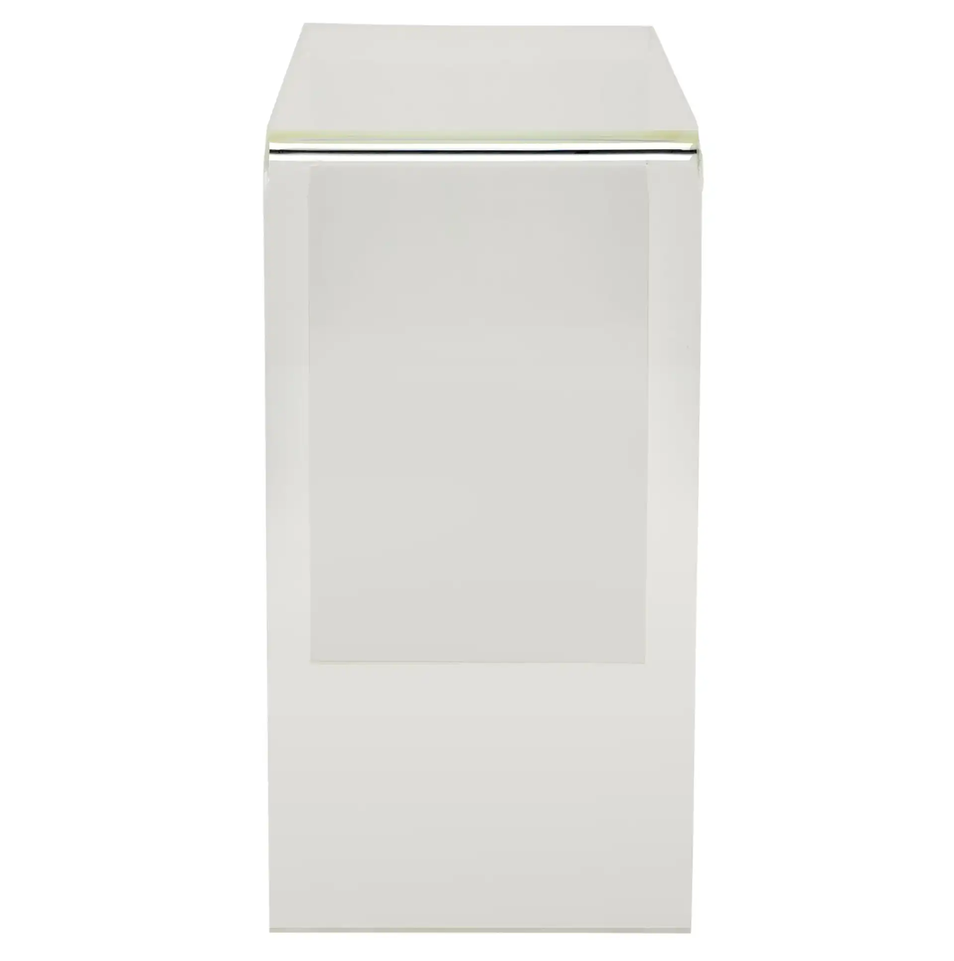 Atka Acrylic Console Table in Clear, detail view