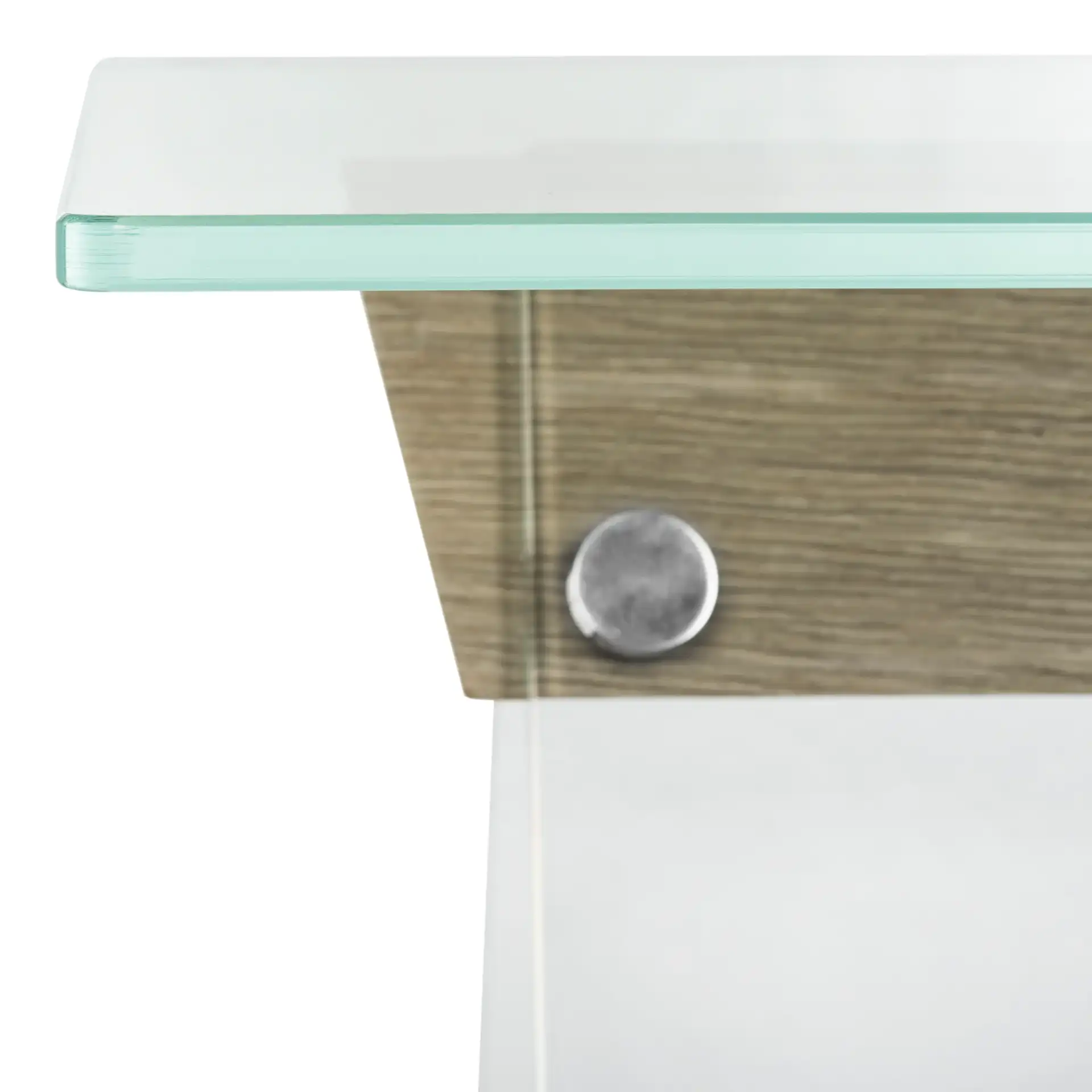 Modern Loft Side Table in Clear in a styled room
