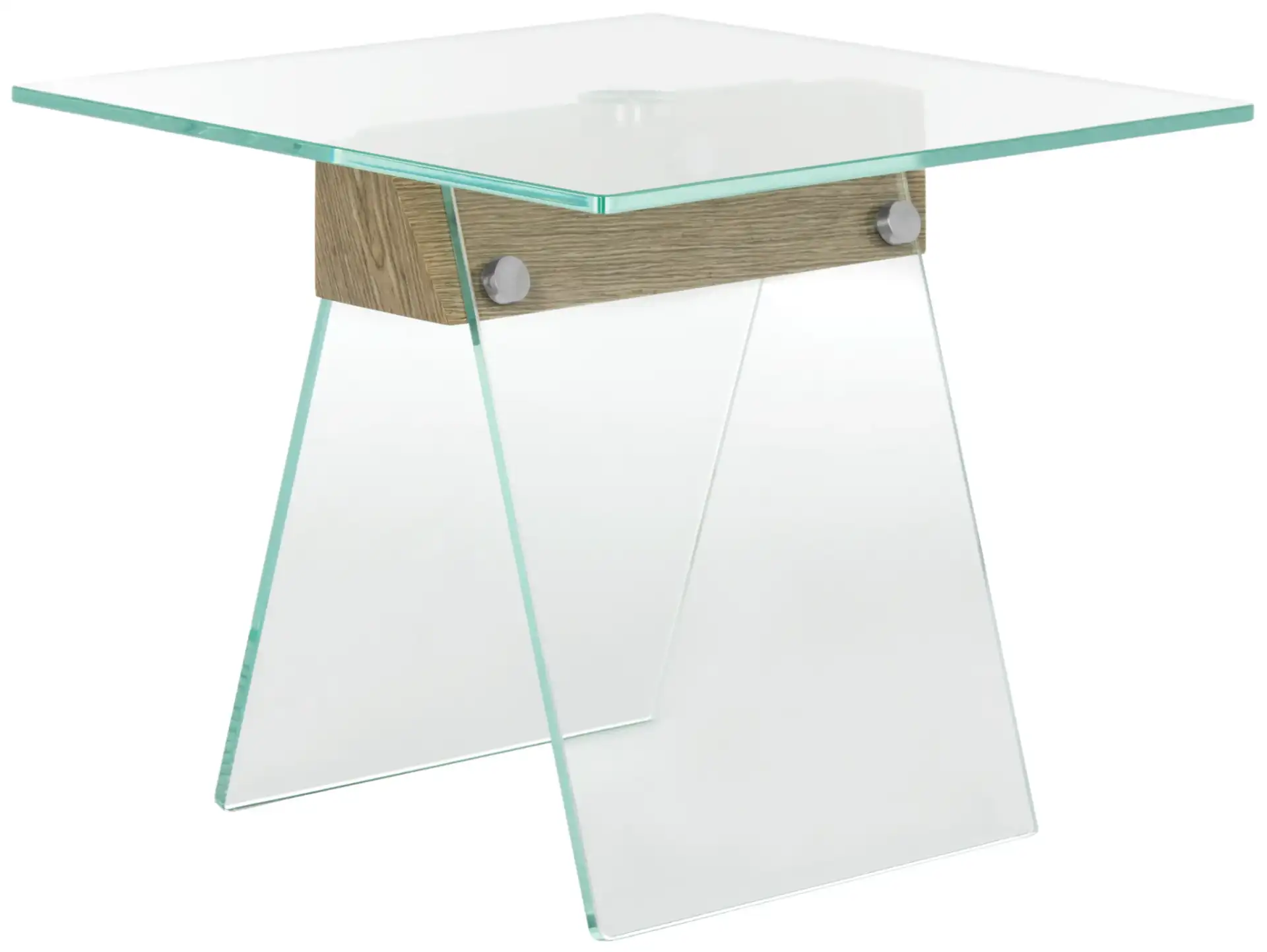 Modern Loft Side Table in Clear, detail view