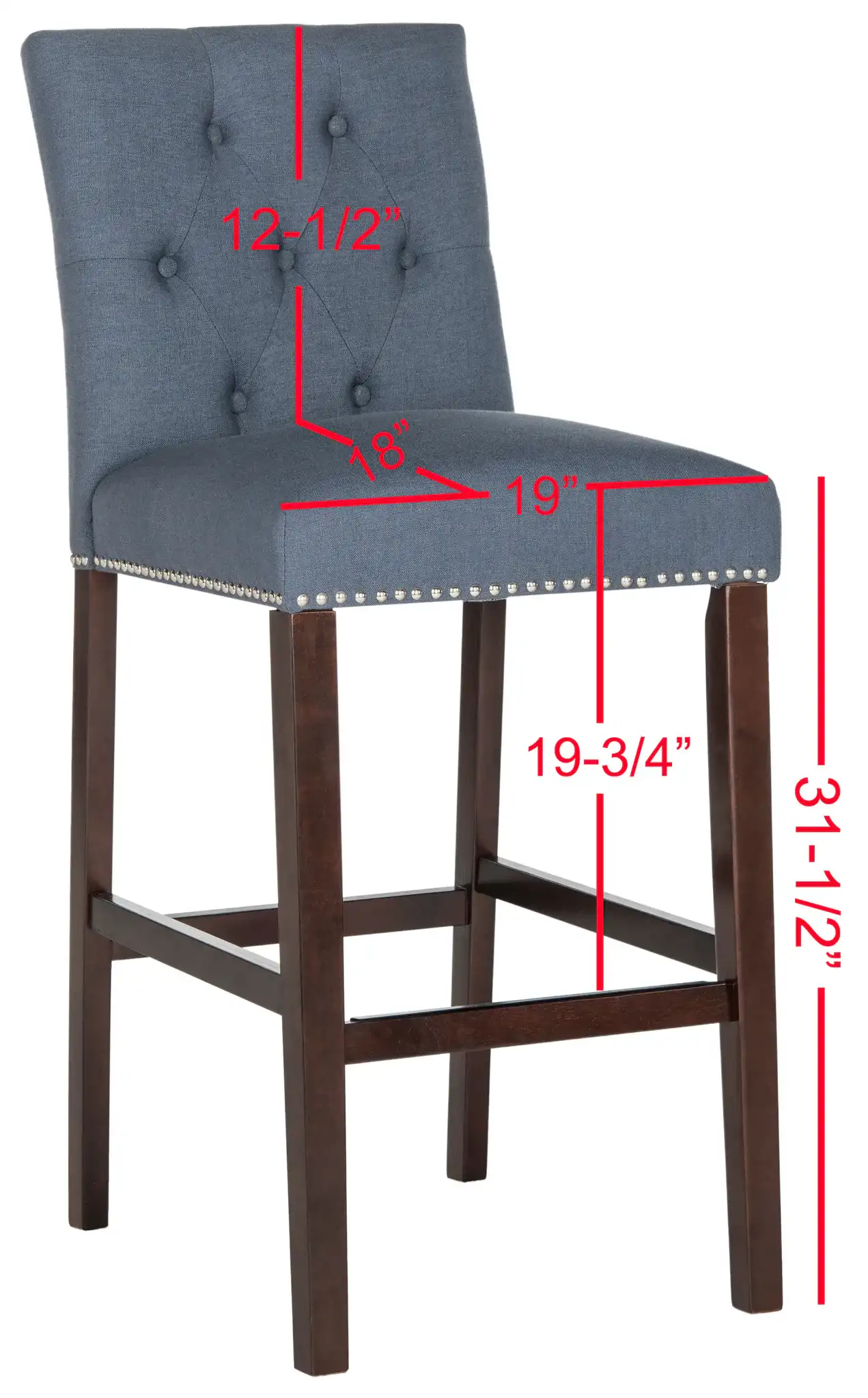 Norah Barstool (Set Of 2) in Dark Taupe, detail view