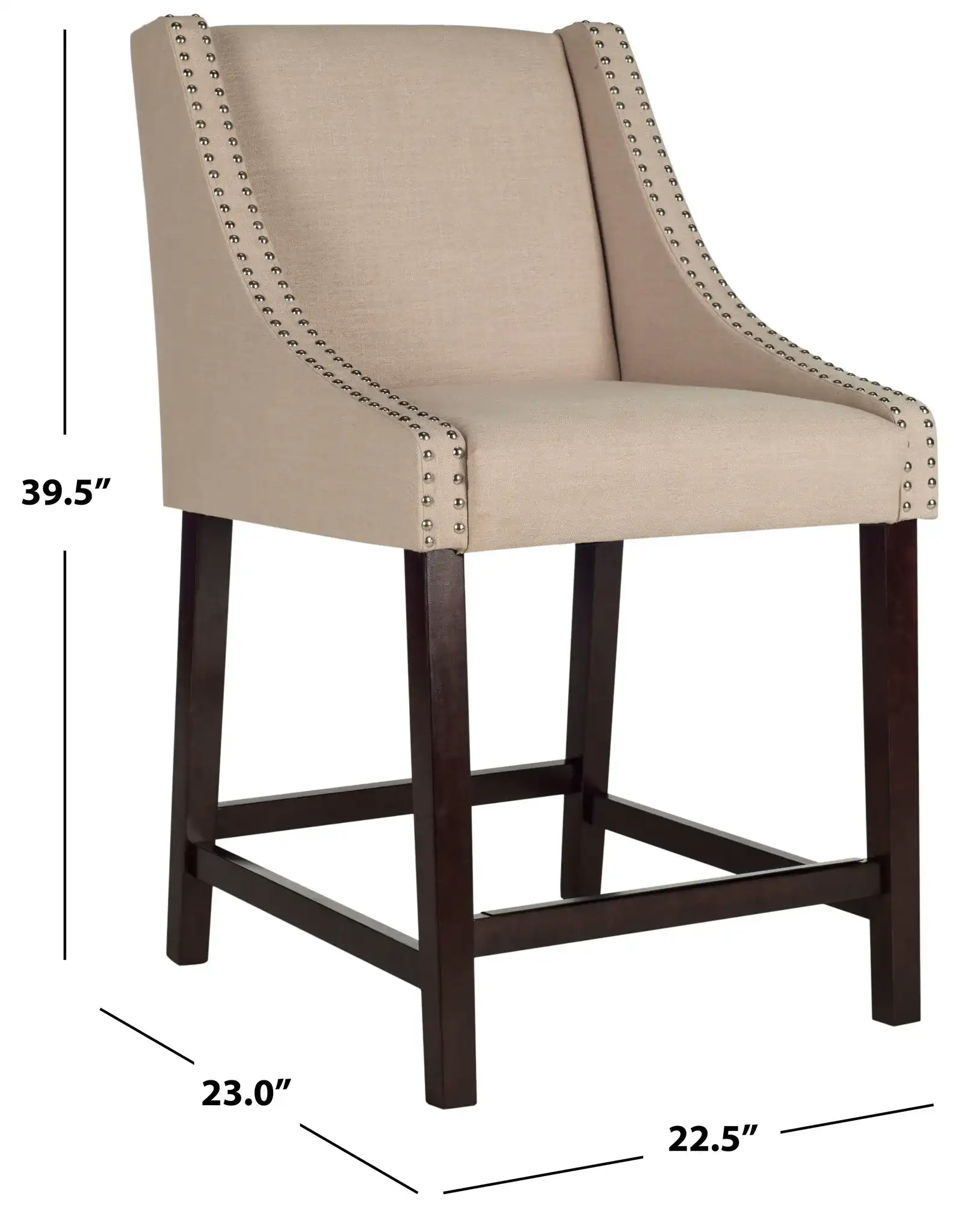 Dylan Counter Stool in Navy Blue, detail view