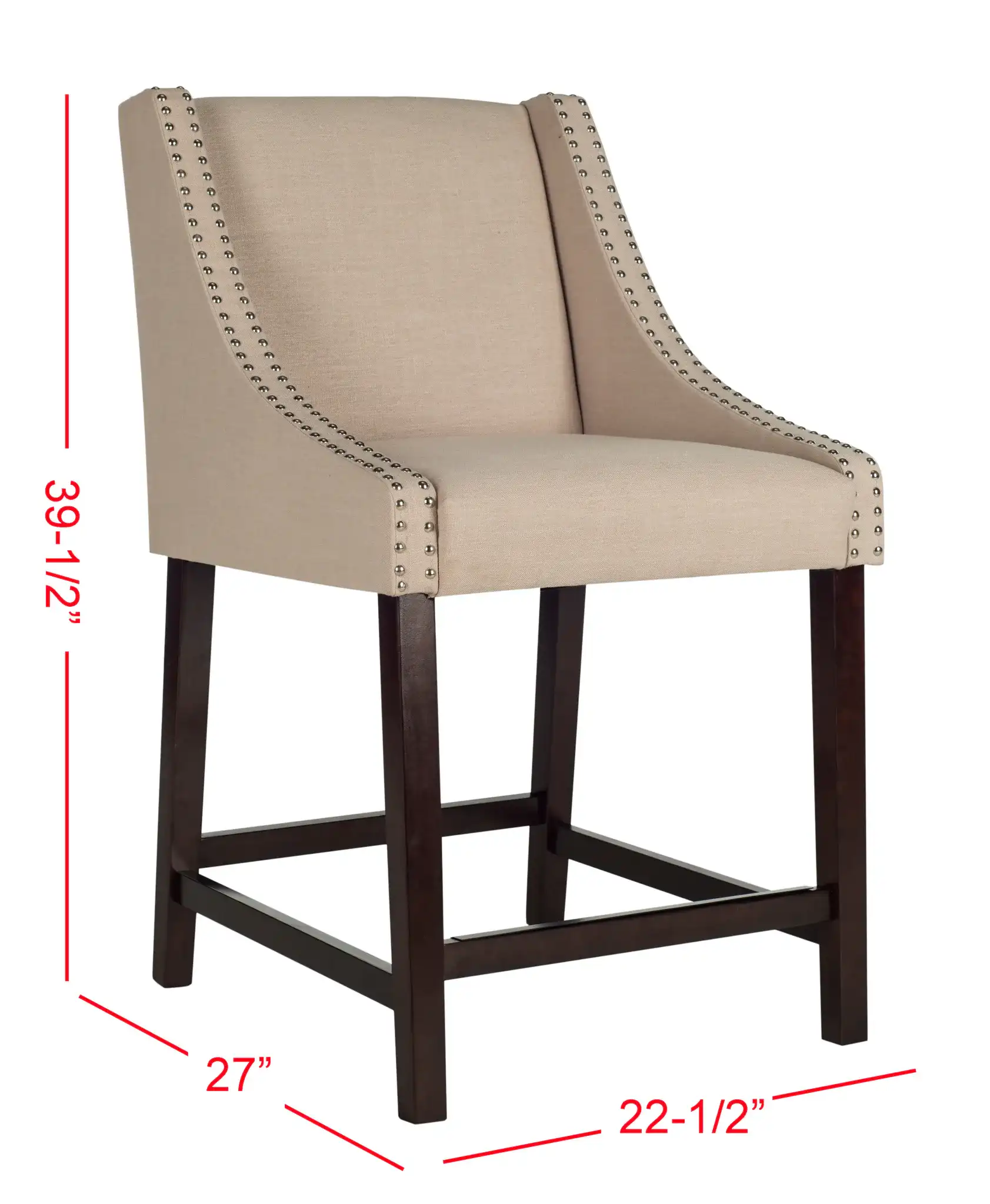 Dylan Counter Stool in Navy Blue, detail view